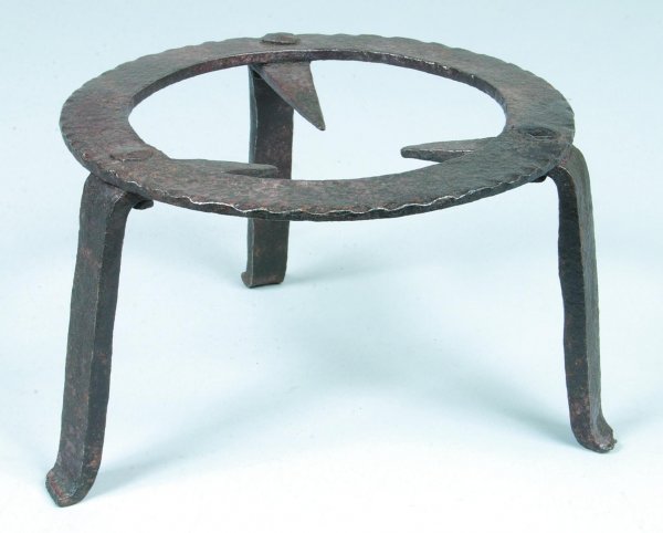 Wrought Iron Circular Trivet with tri-footed legs,: Wrought Iron Circular Trivet with tri-footed legs, 5-1/2"h.x 8-3/4"dia., (good condition).
