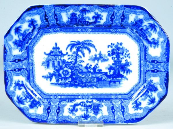 Flow Blue China Kyber pattern 10" Platter by Adams: Flow Blue China Kyber pattern 10" Platter by Adams & Co. Good.