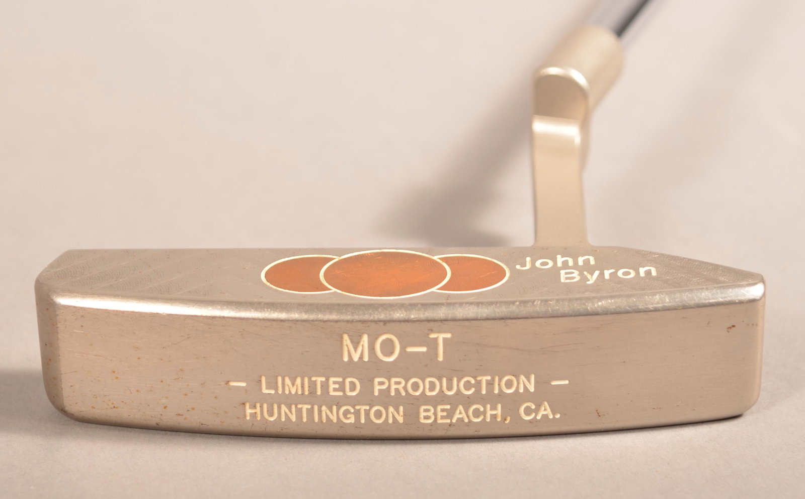 John Byron Mo-T Limited Production Copper Cush Putter: John Byron Mo-T Limited Production Copper Cush Putter. 34"l. Very good, grips are dry.