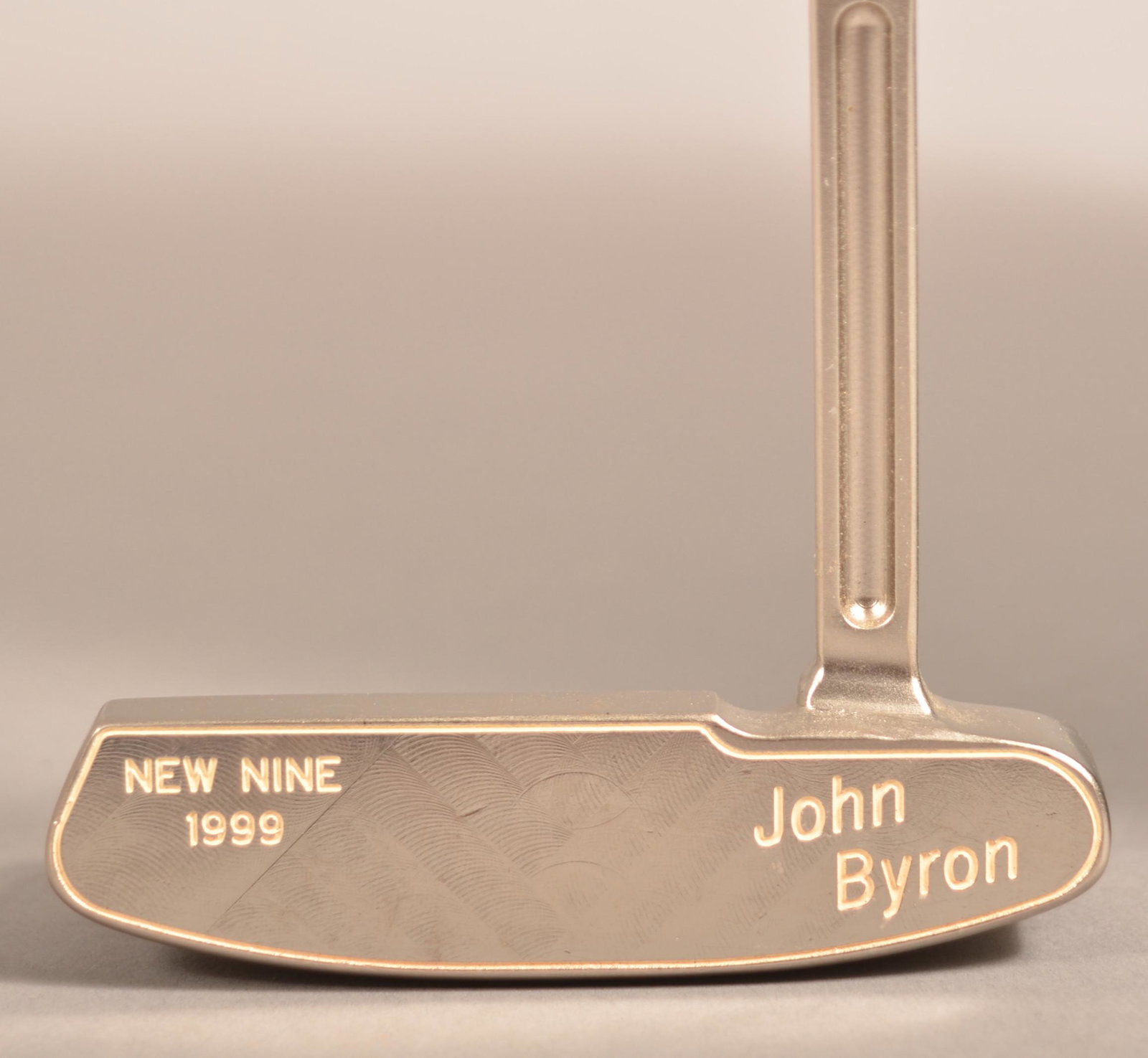 John Byron Dale Head Nickel-Plated Putter: John Byron Dale Head Nickel-Plated Putter. 9 high beam hossle. (One of a kind). 35"l. Very good.