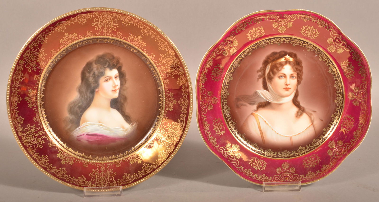2 Bavarian Porcelain Portrait Plates (1 of 3)