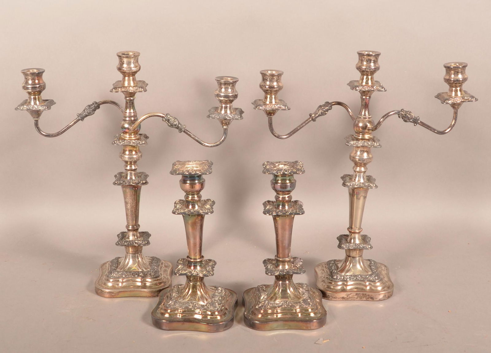 4 Various Vintage Silverplate Candlesticks (1 of 5)
