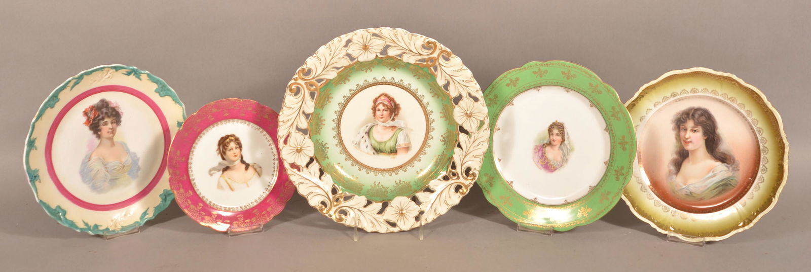 Lot of 5 Various Porcelain Portrait Plates (1 of 1)