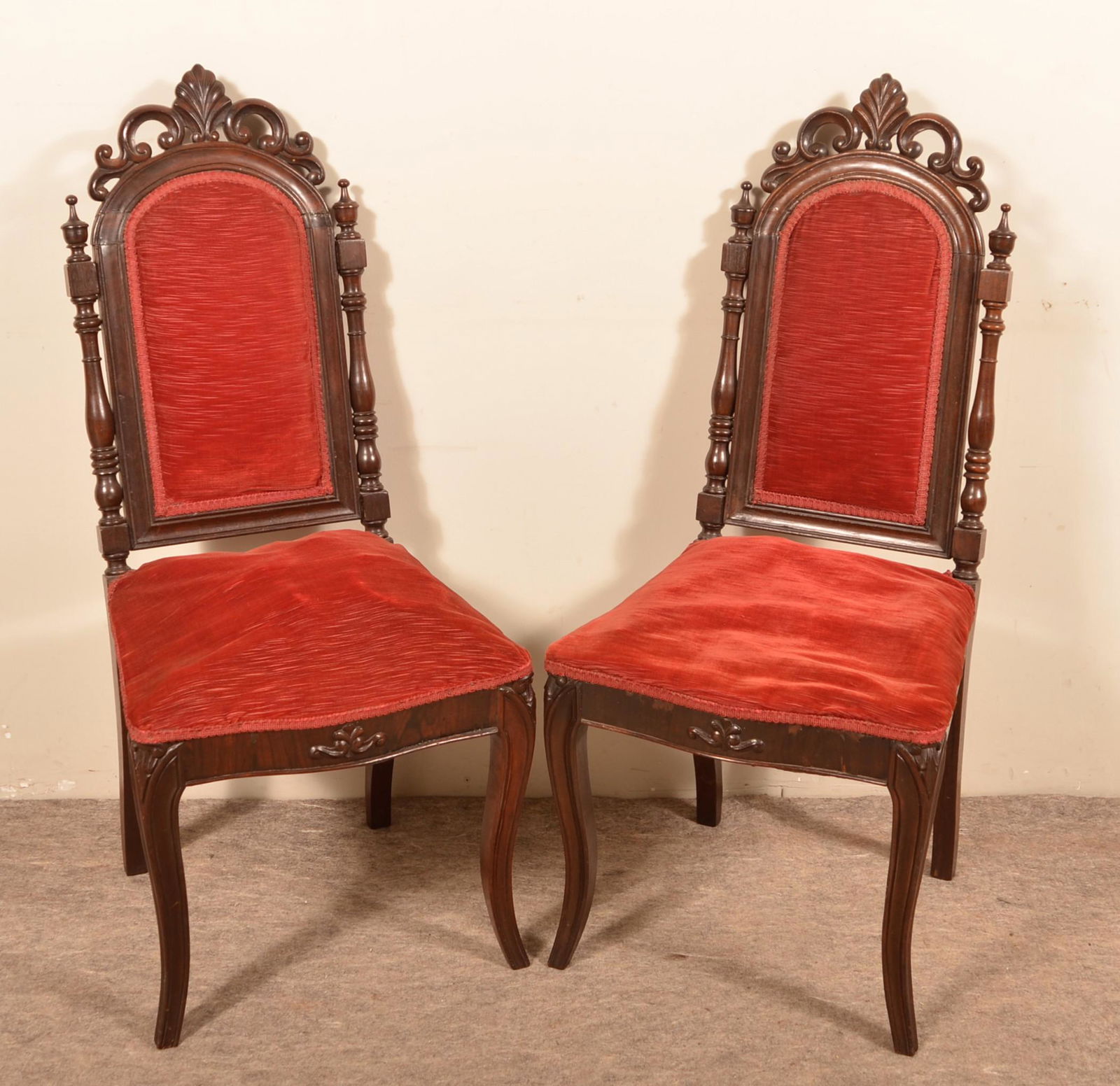 Pair of Walnut Period Style Chairs (1 of 3)