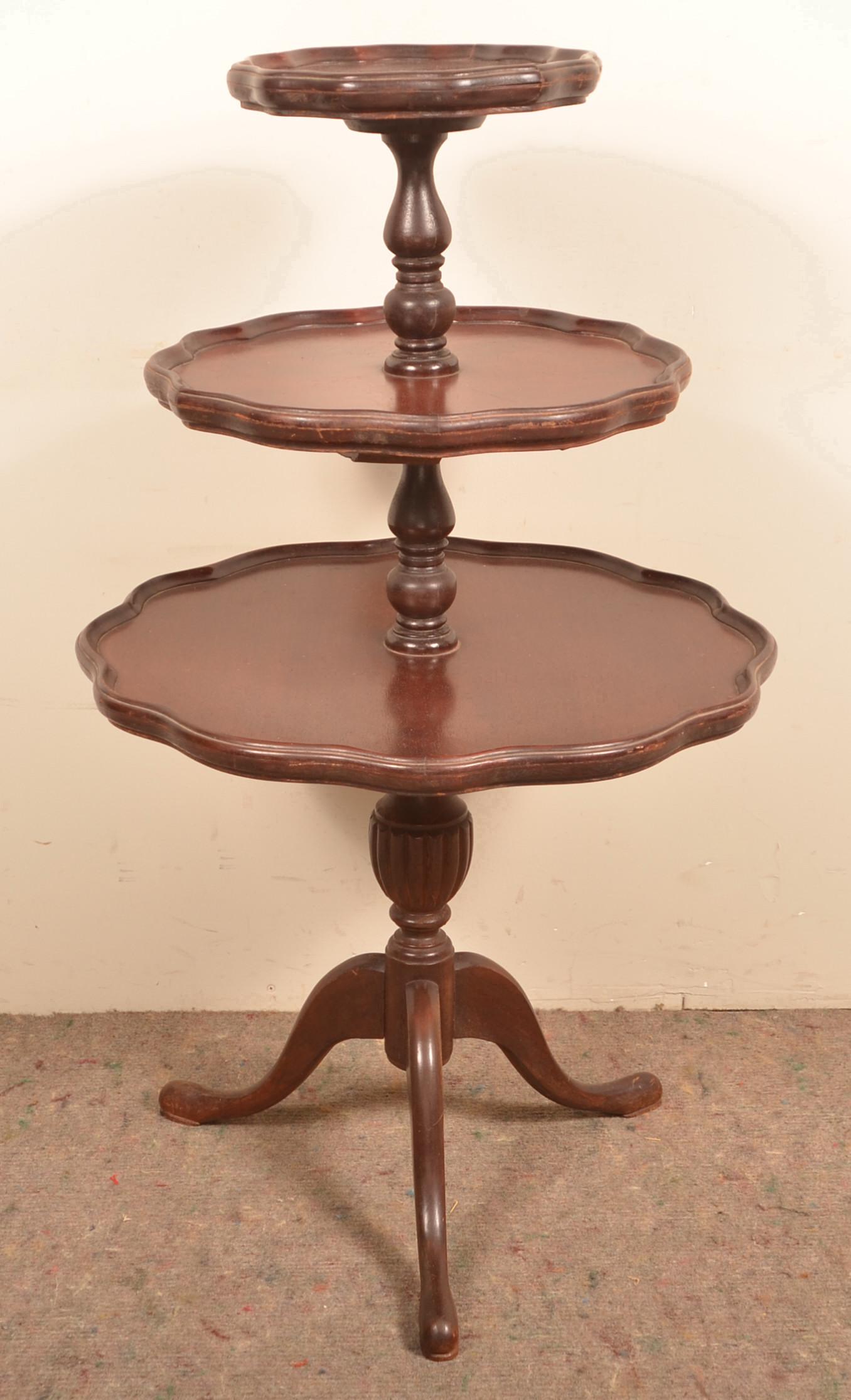 Mahogany Queen Anne Style Tier Table (1 of 3)