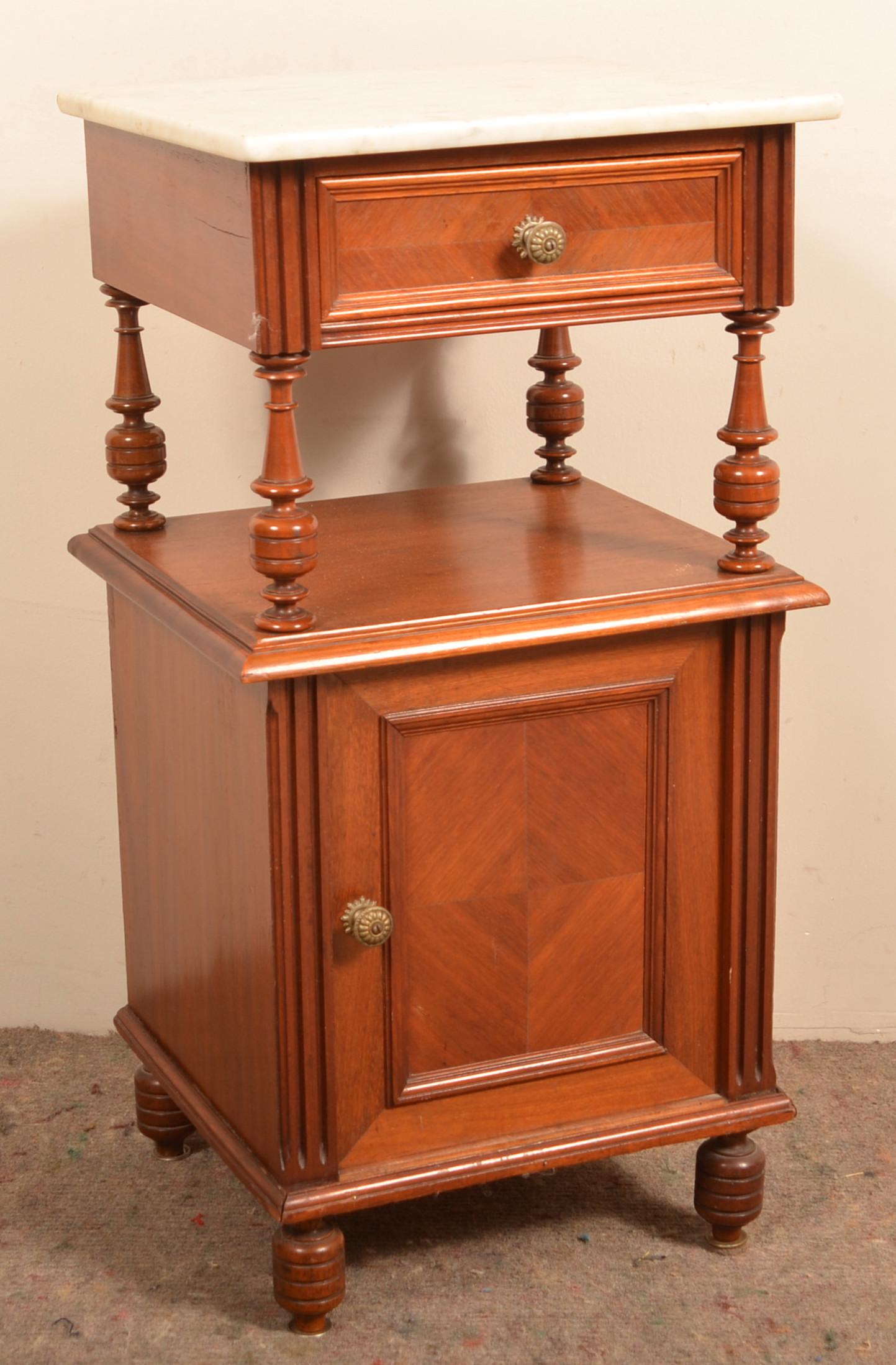 Victorian Mahogany Marble Top Smoking Stand (1 of 3)