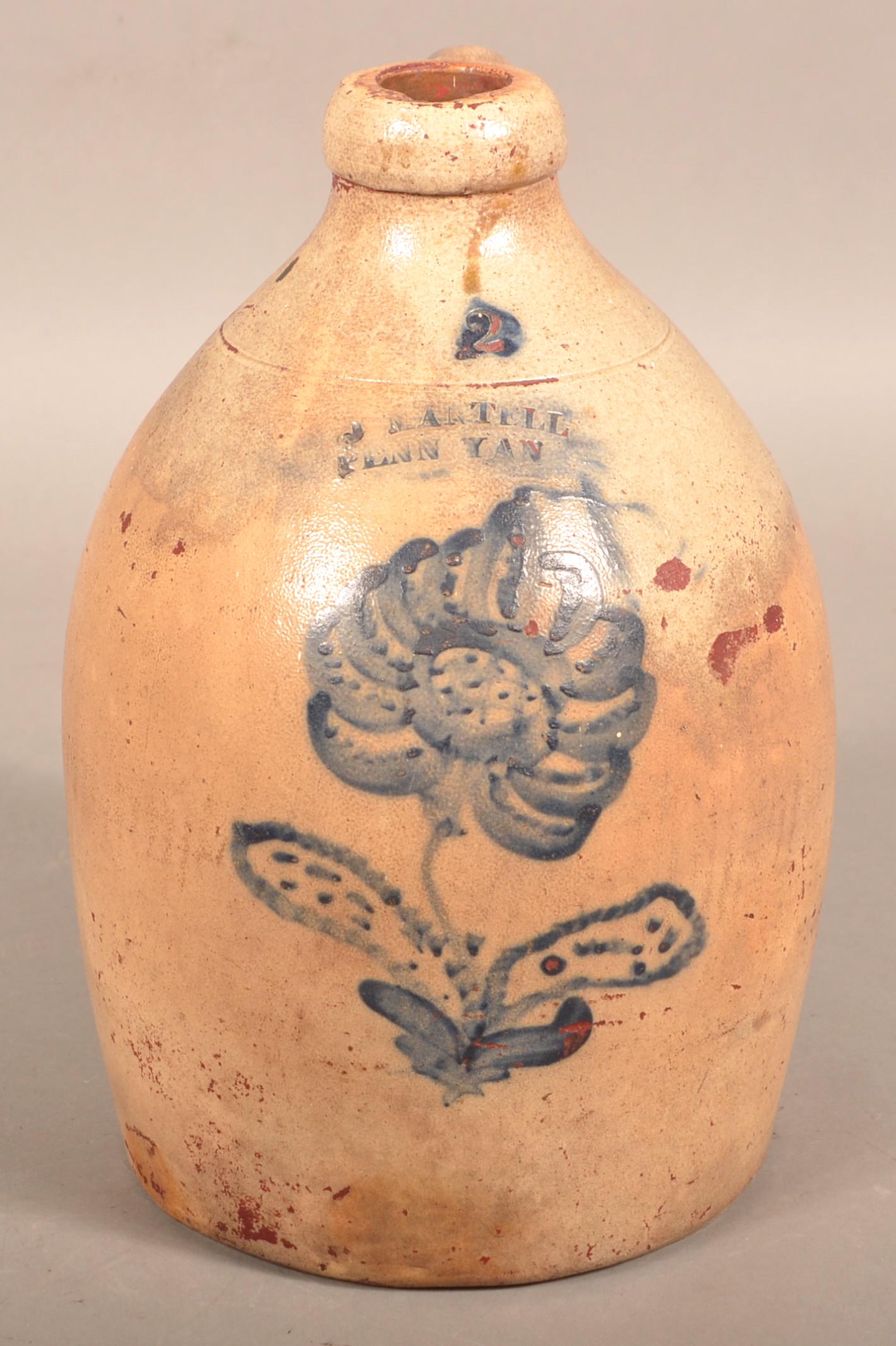J. Mantell, Penn Yan Two Gallon Stoneware Jug. (1 of 4)