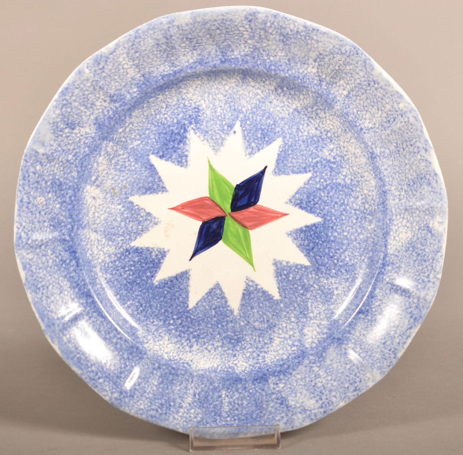 Blue Spatter Star Pattern Ironstone China Paneled (1 of 2)