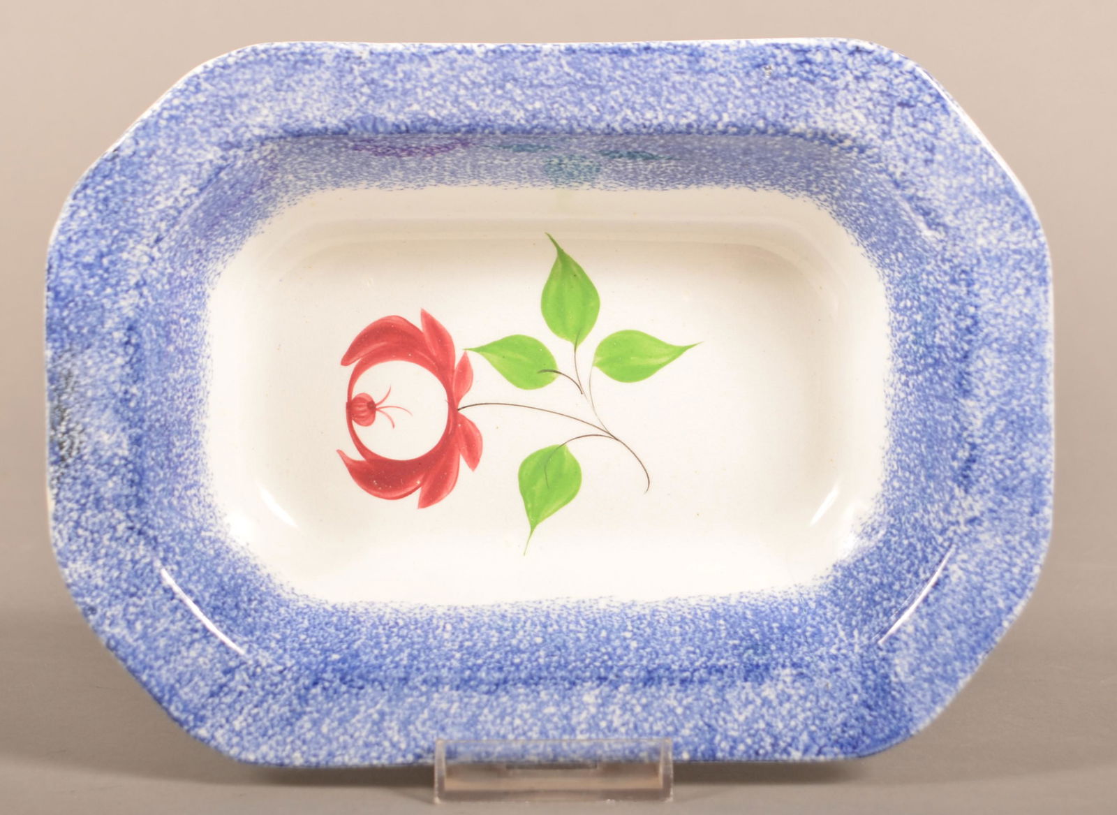 Blue Spatter China Rose Pattern Open Vegetable Dish. (1 of 4)