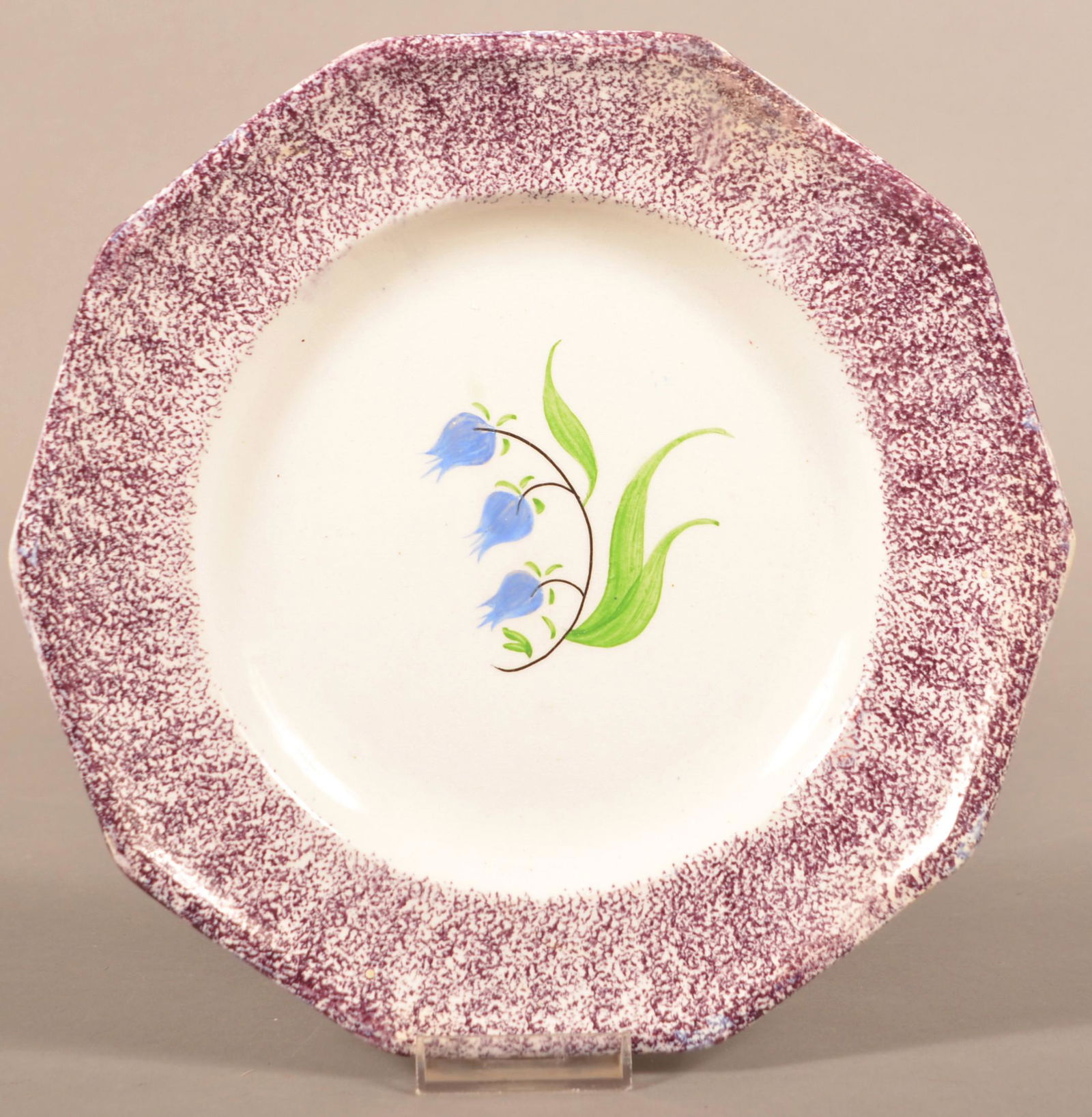 Purple Spatter China Lily of the Valley Paneled Plate. (1 of 4)