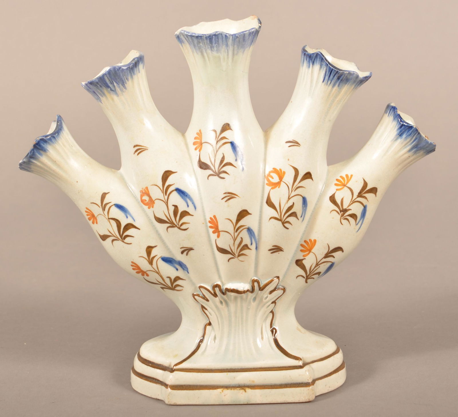 Leeds Soft Paste China Tulip Vase. (1 of 5)
