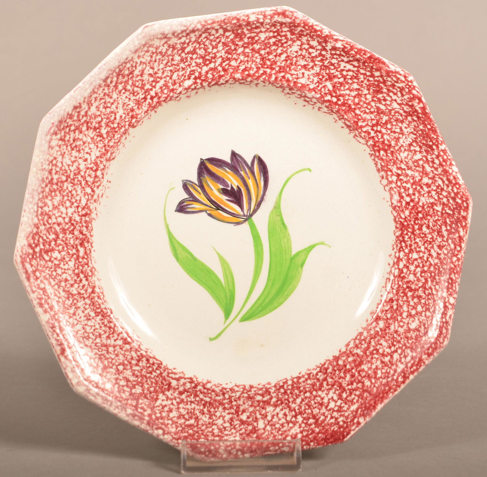 Red Spatter Ironstone China Tulip Pattern Paneled (1 of 3)
