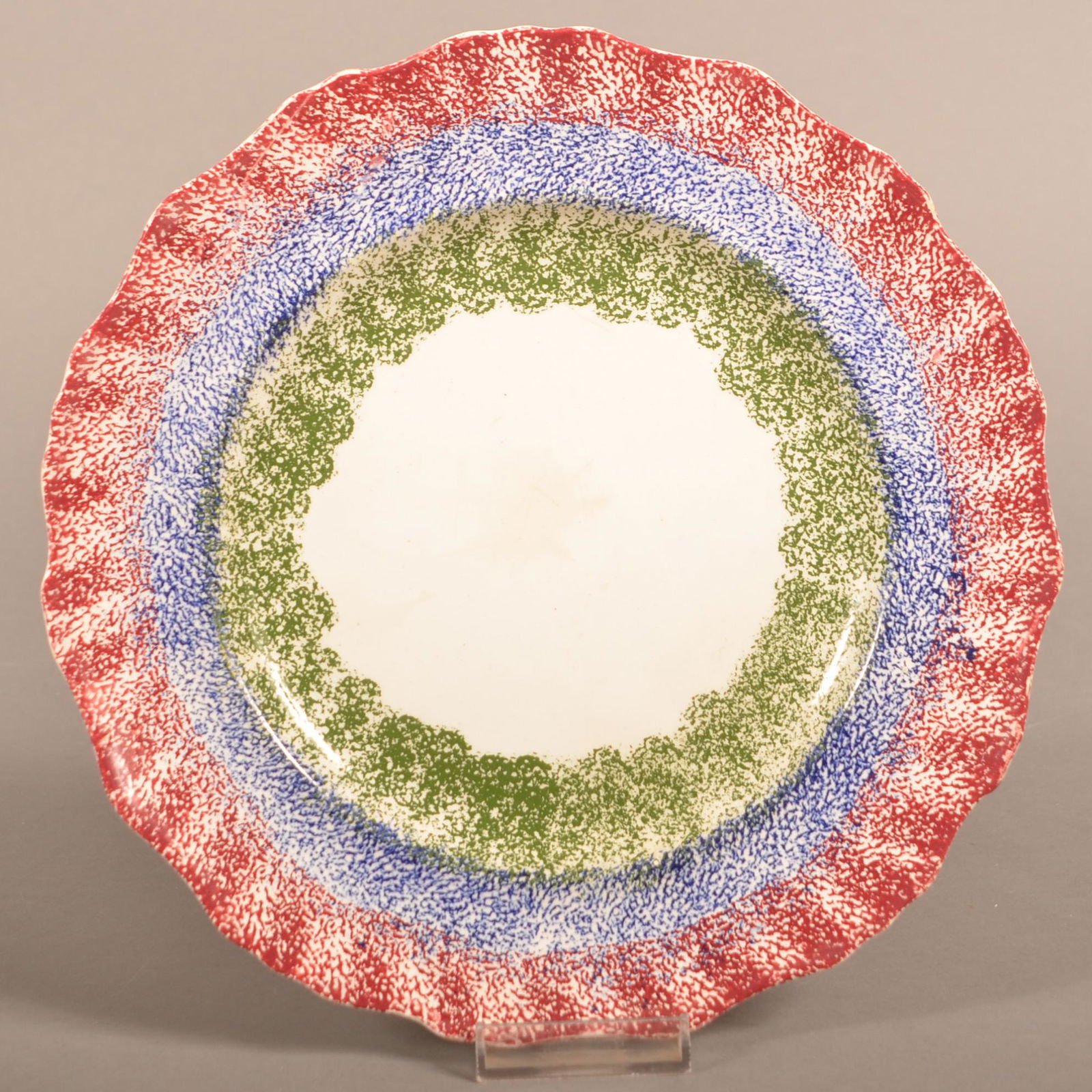 Staffordshire China Three Color Spatter Plate. (1 of 3)
