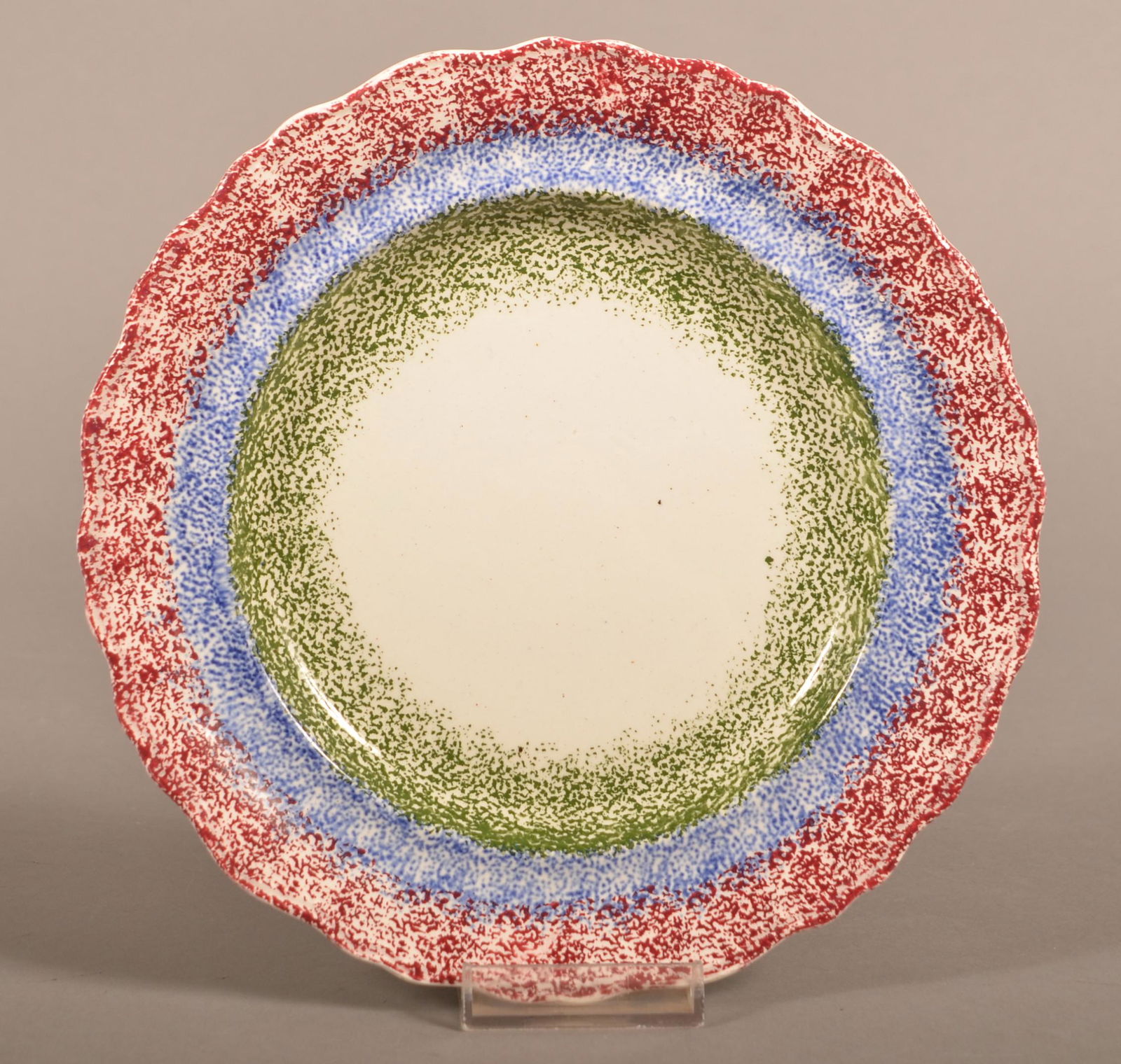 Staffordshire China Three Color Spatter Plate. (1 of 2)
