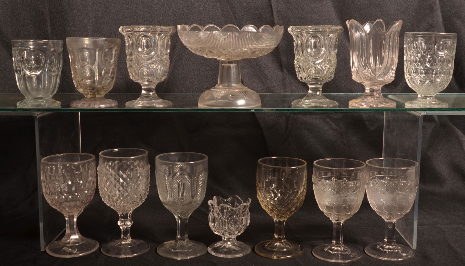 Lot of Various Antique Pressed and Flint Glass. (1 of 1)