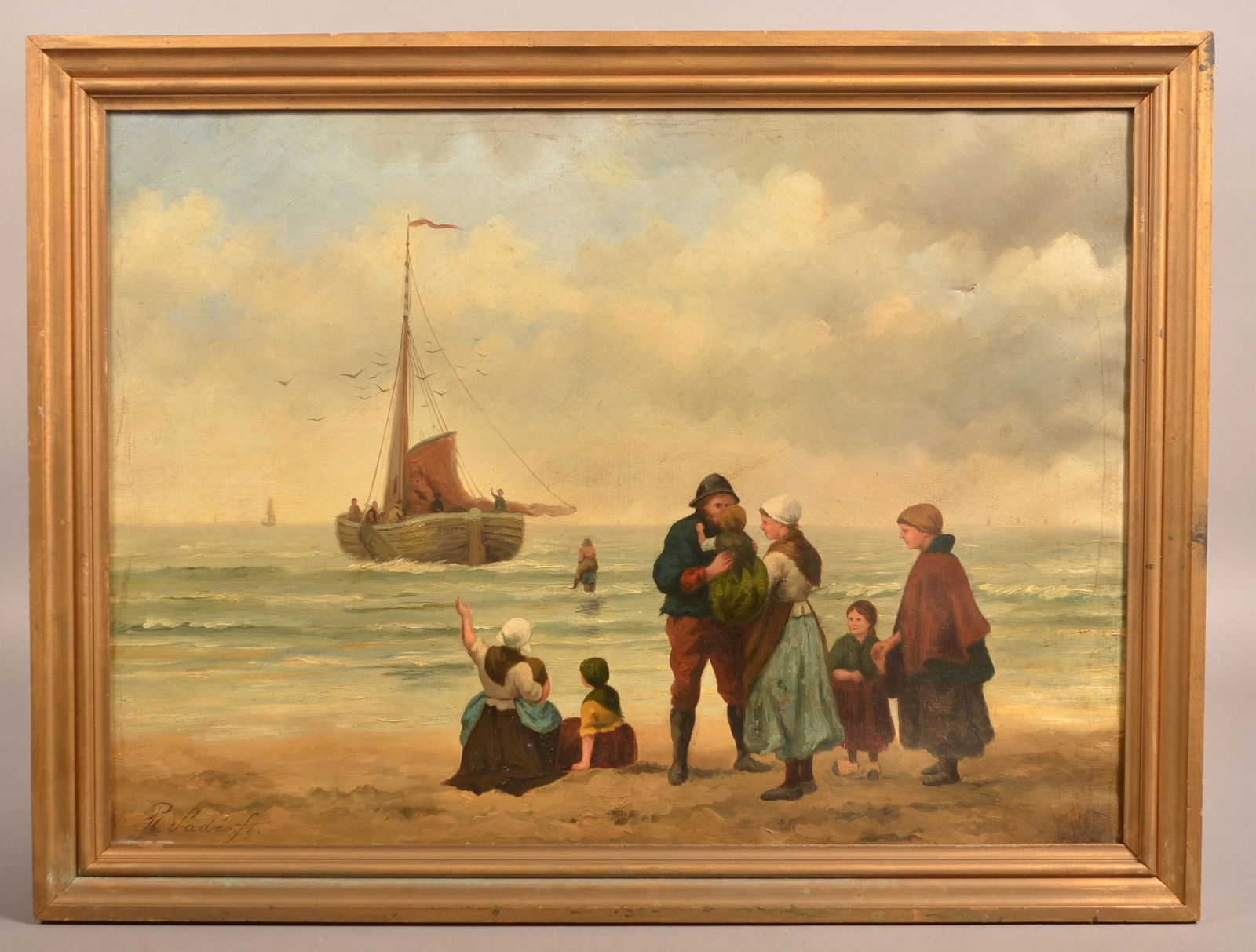 19th Century Oil on Canvas Seascape Painting. (1 of 5)