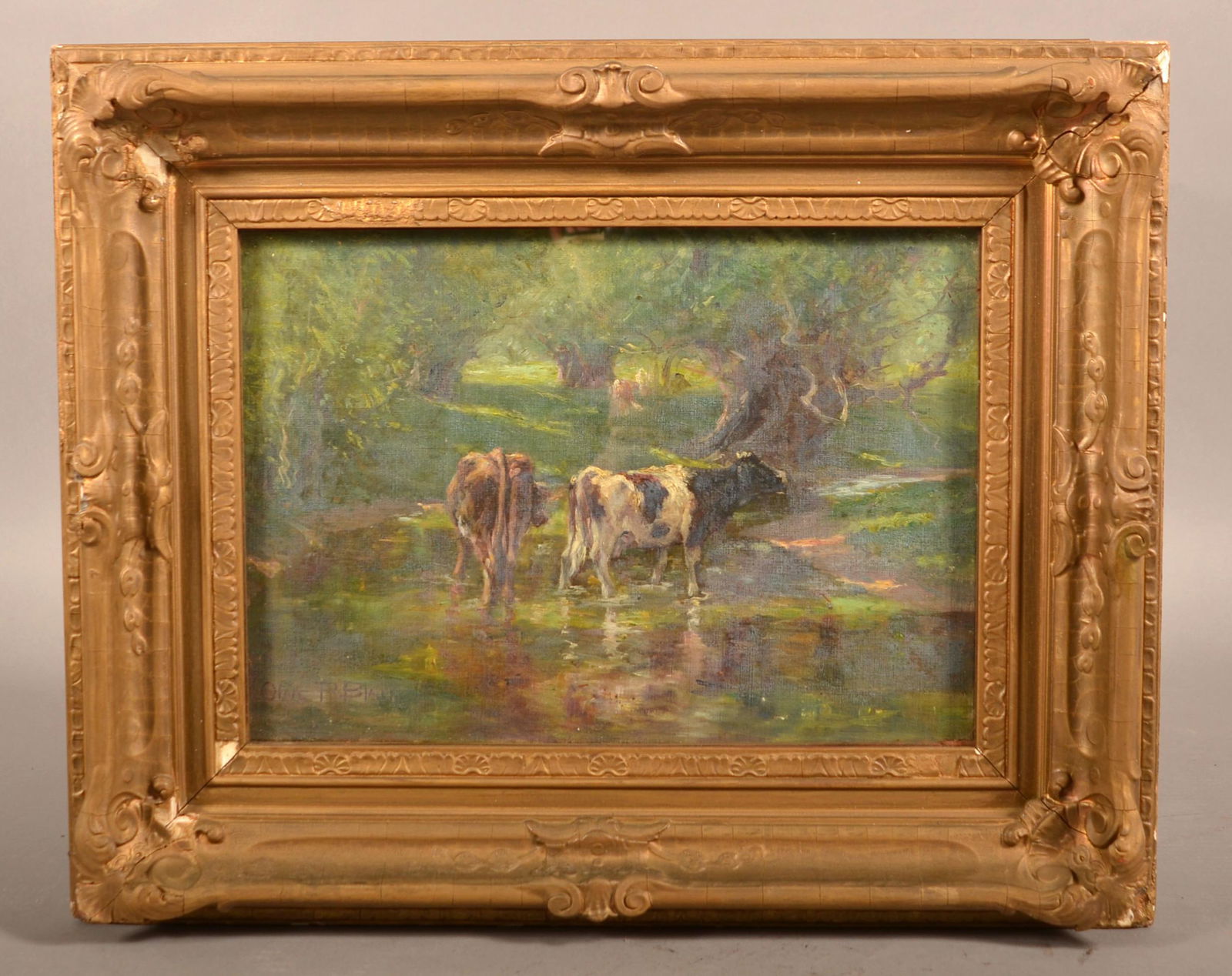 Olive P. Black Oil on Canvas Panel Landscape Painting. (1 of 6)