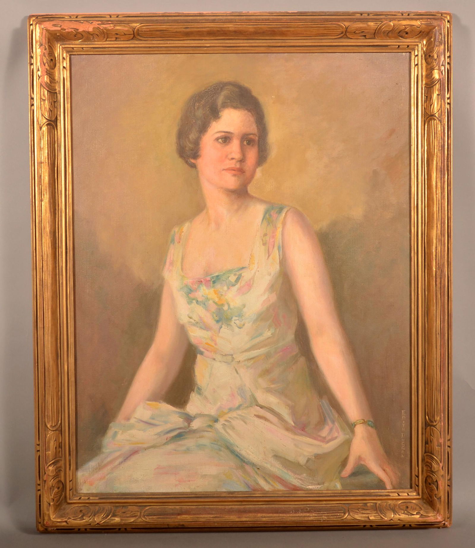 Edith Duggan Oil on Canvas Portrait of a Woman. (1 of 5)