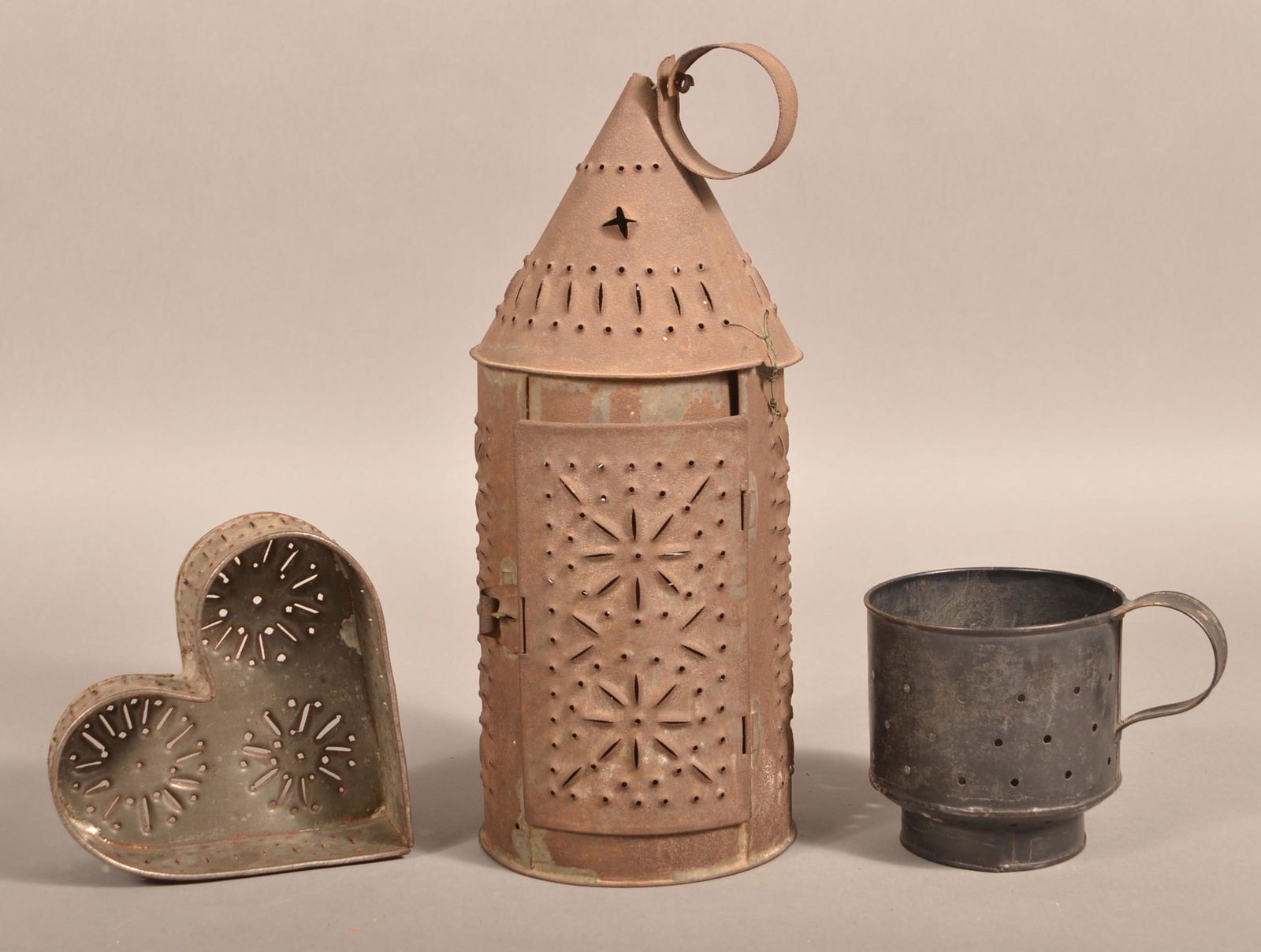 Three Pieces of Antique Pennsylvania Tinware. (1 of 4)