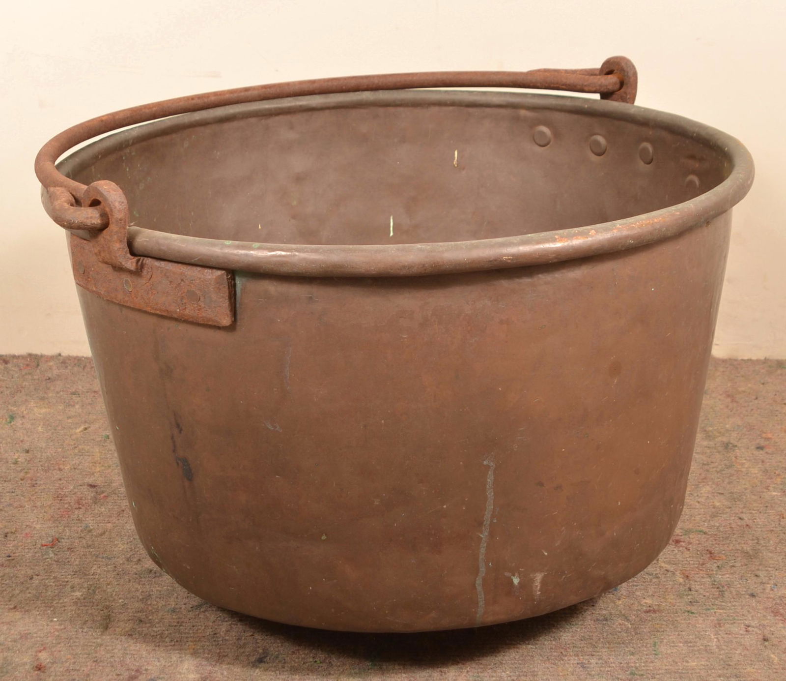 Signed J.p. Schaum Copper Apple Butter Kettle.