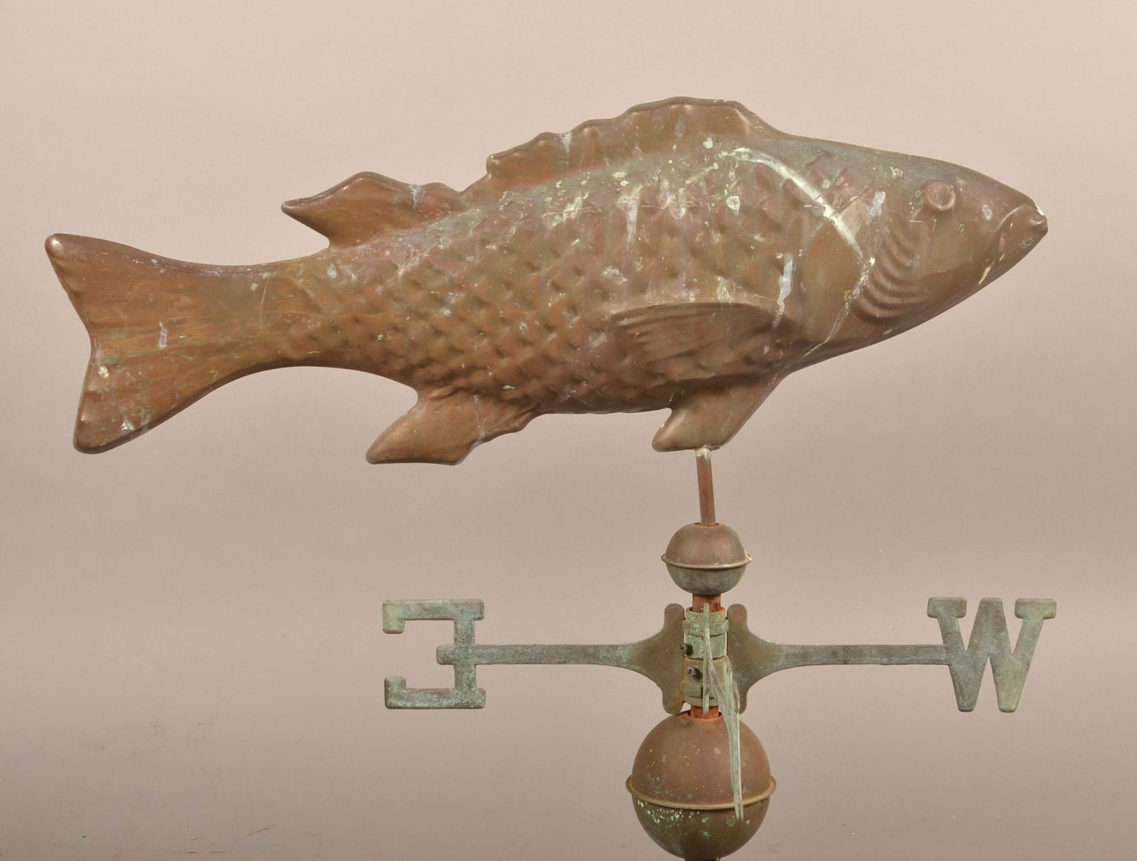 Vintage Molded Copper Dimensional Fish Weathervane. (1 of 3)