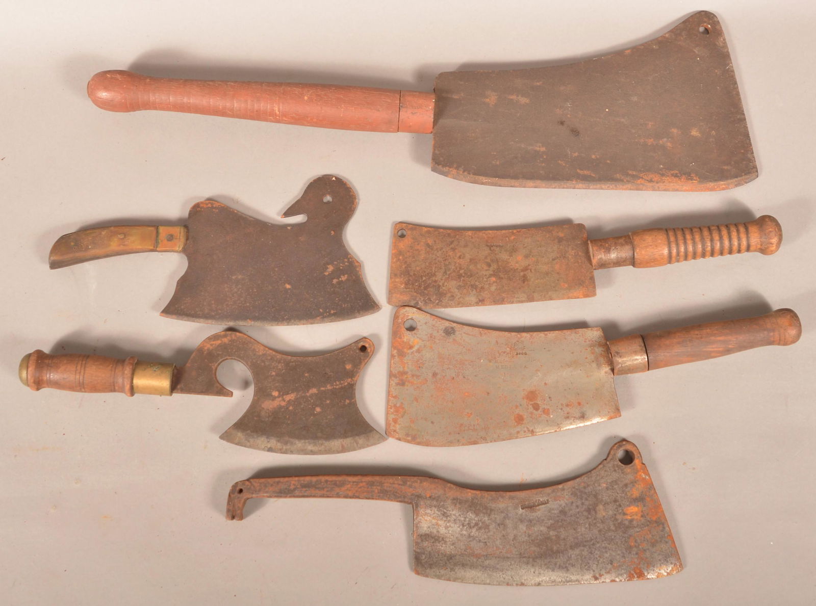 Six Antique Iron Cleavers. (1 of 6)