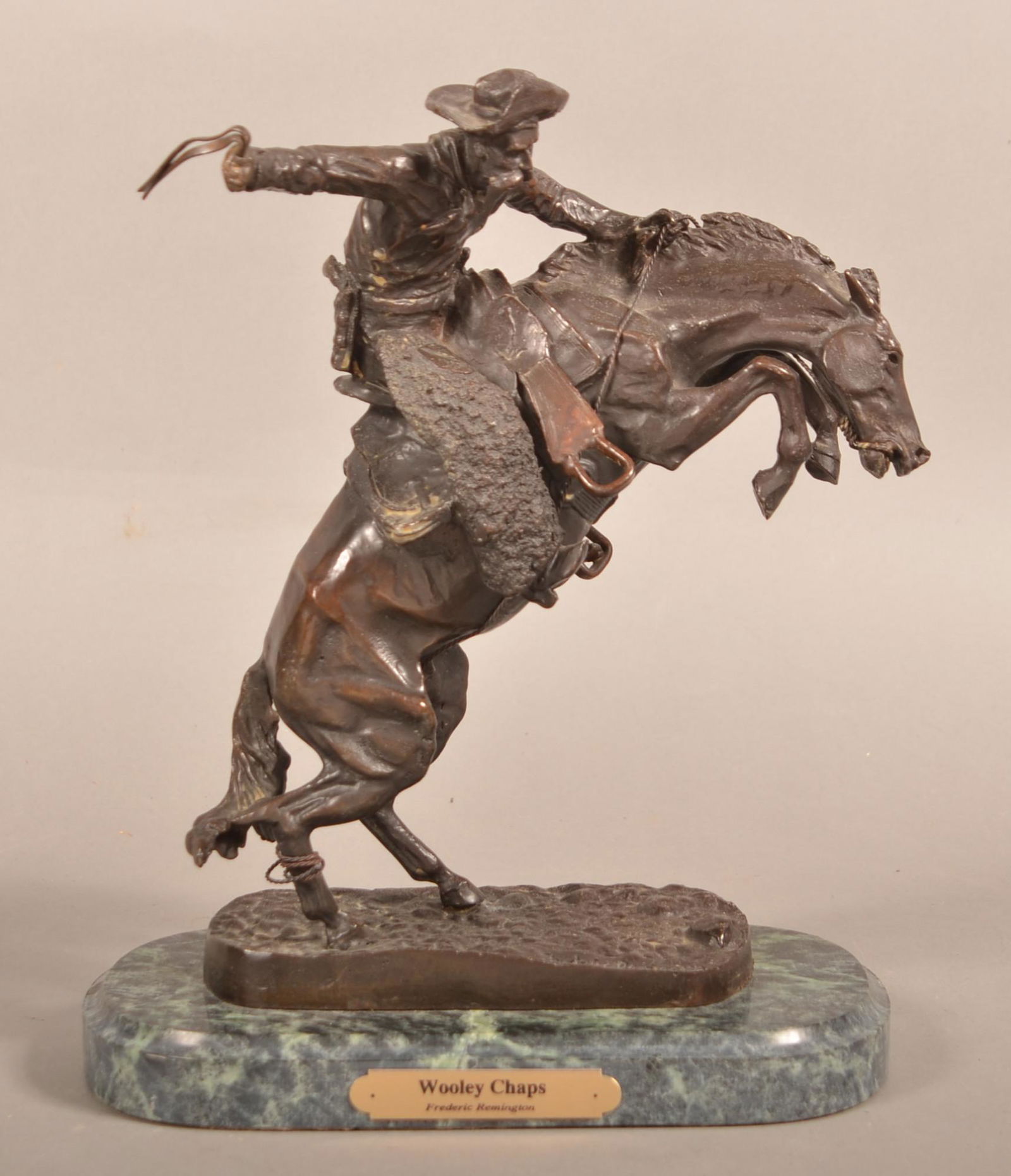 Frederic Remington Wooley Chaps Reproduction Bronze. (1 of 5)