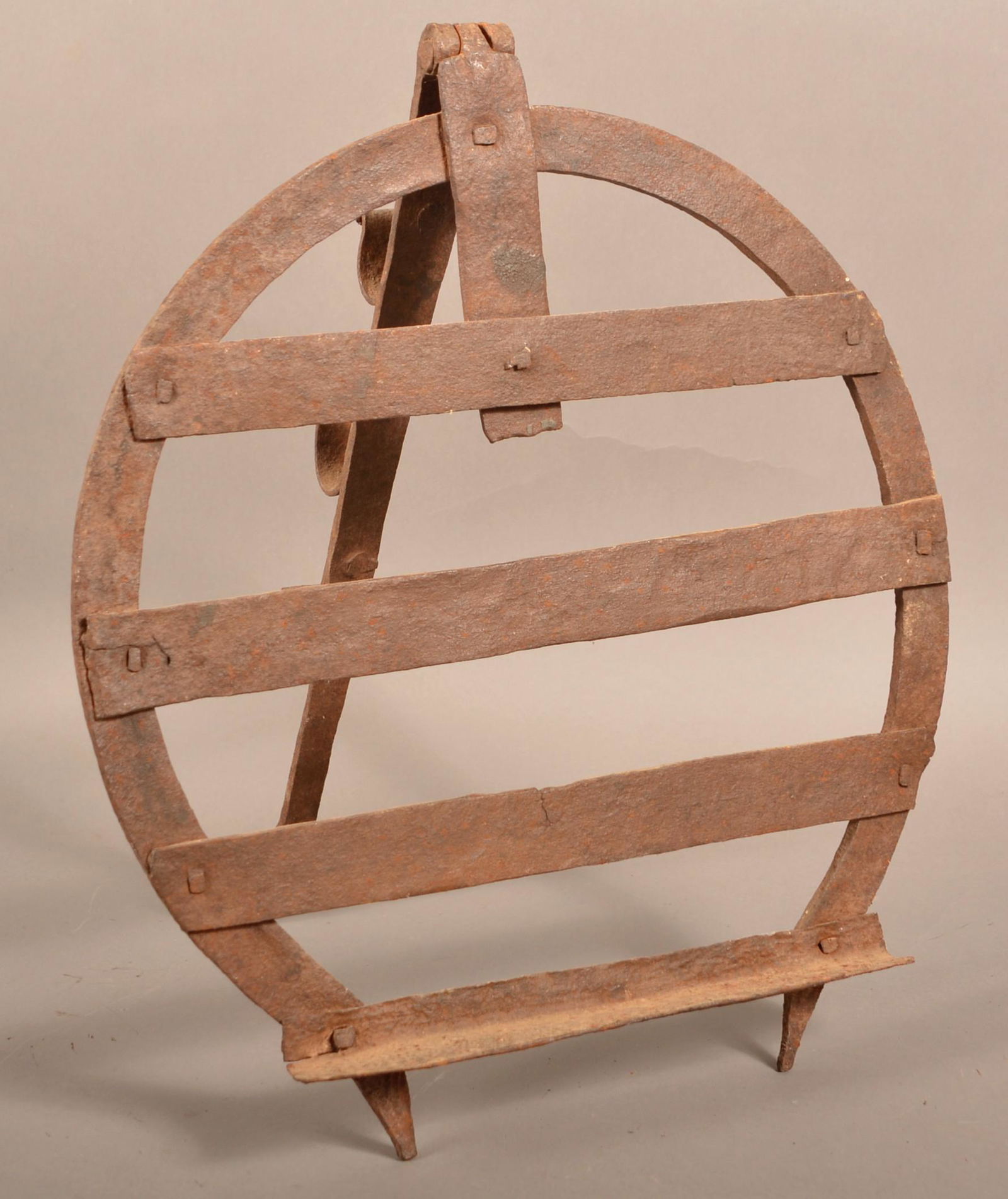 19th Century Wrought Iron Adjustable Hearth Roaster. (1 of 4)