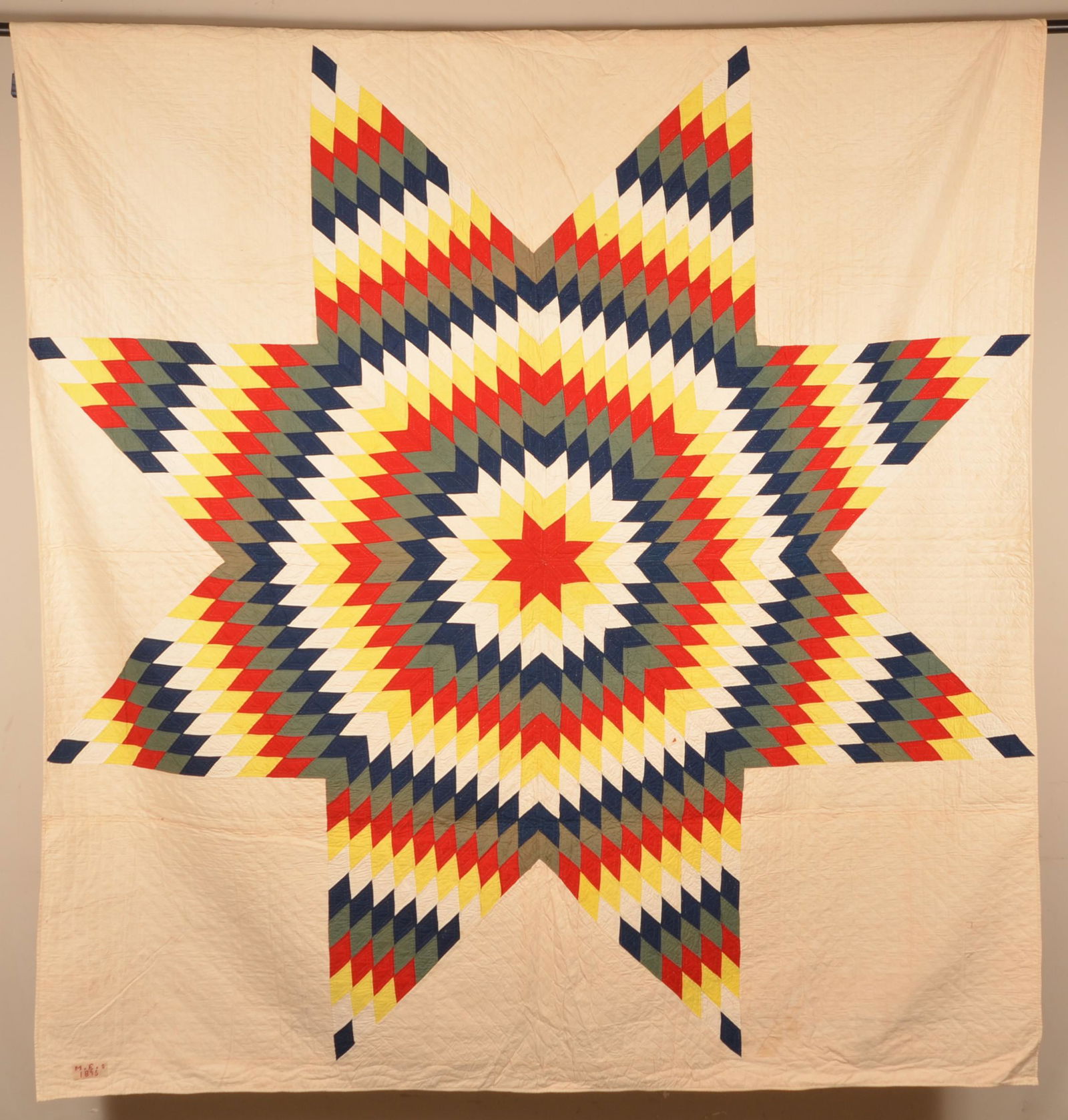 Antique Lone Star Pattern Patchwork Quilt. (1 of 7)