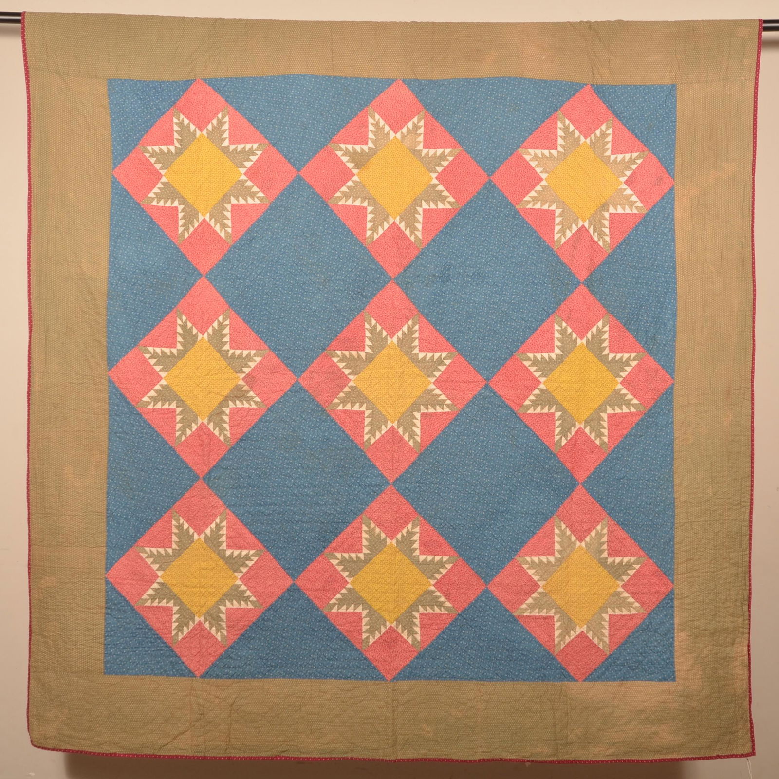 Antique Diamond Pattern Patchwork Quilt. (1 of 5)
