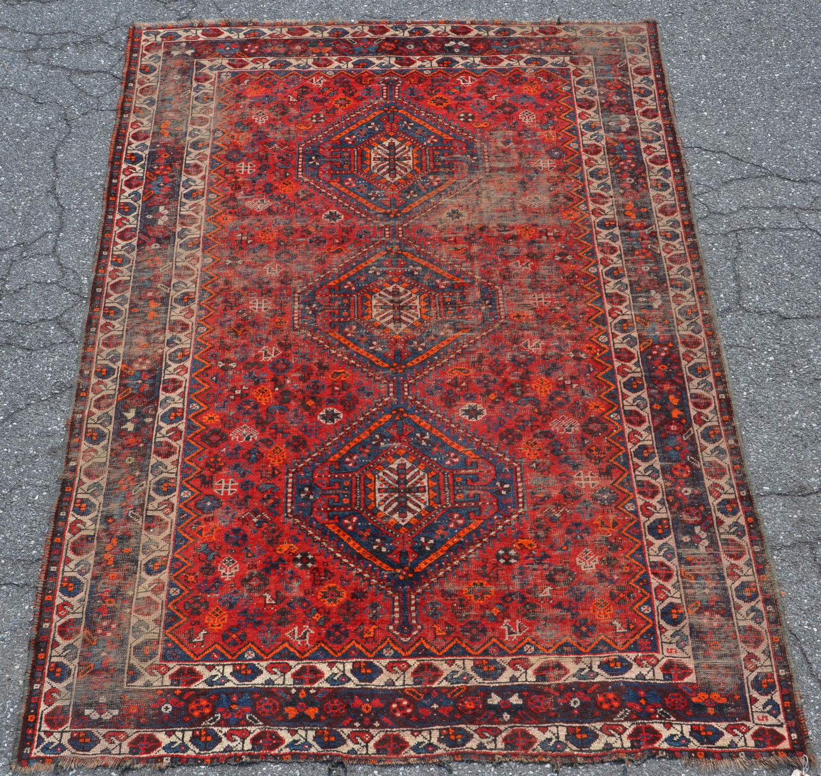 Antique Geometric Pattern Oriental Area Rug. (1 of 10)