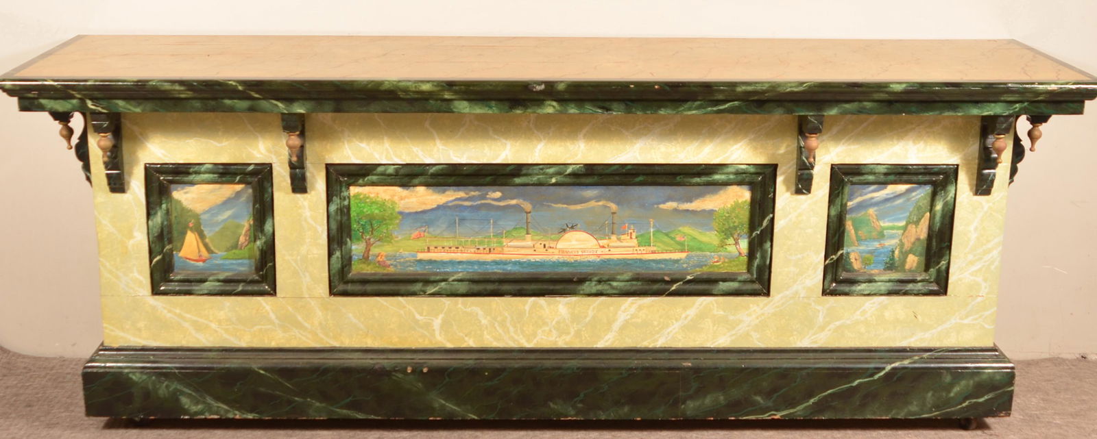 Antique Painted Softwood Country Store Counter. (1 of 7)