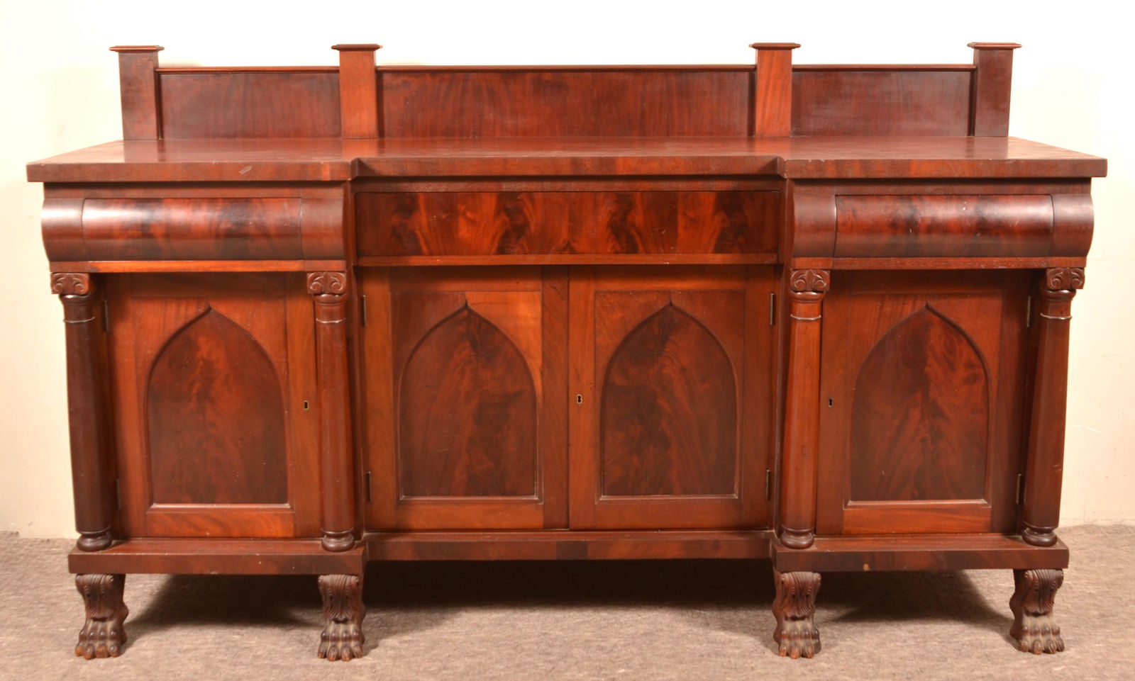 Empire Mahogany Sideboard Attributed to Henry Slaugh. (1 of 6)