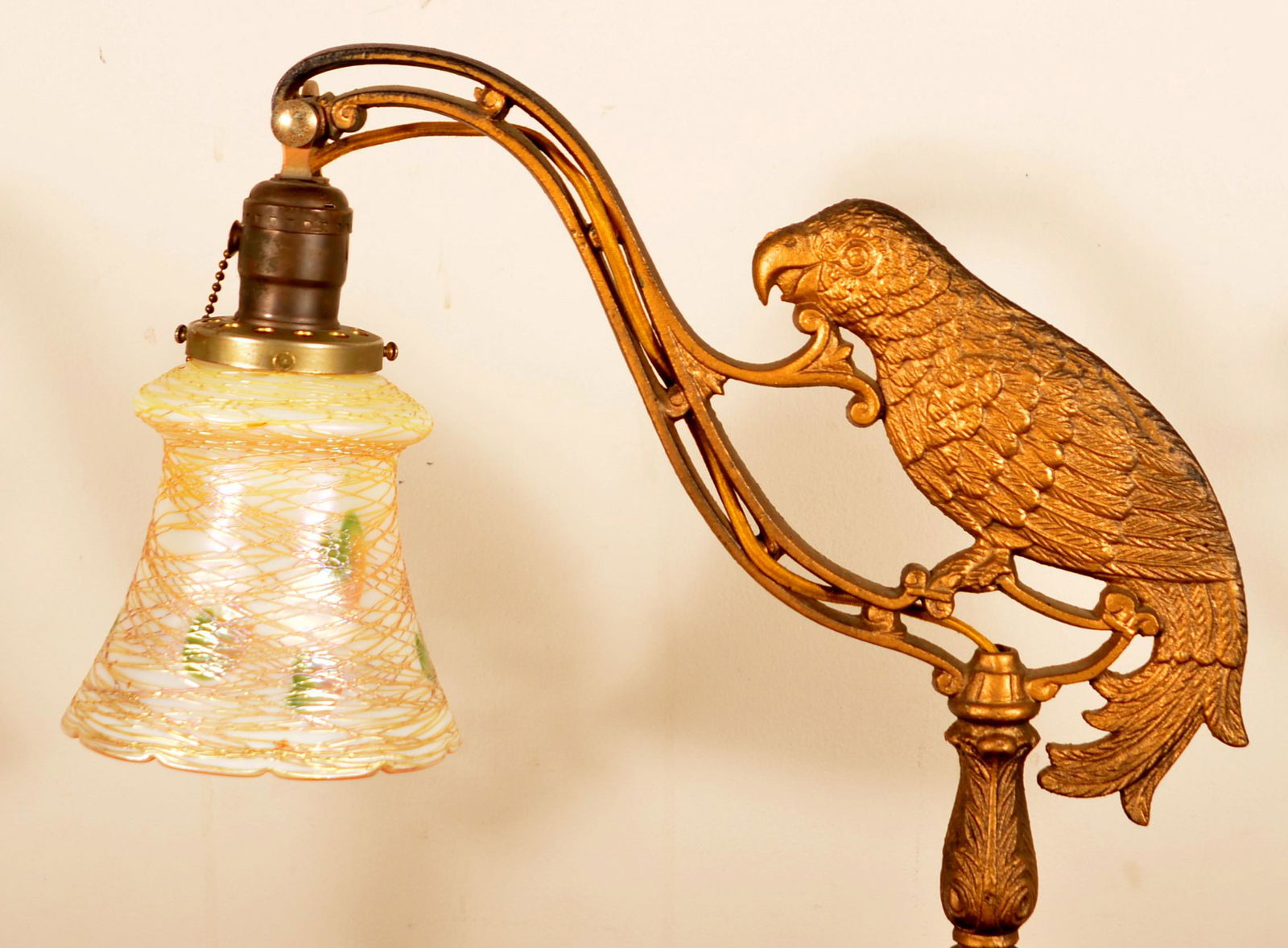 Vintage Metal Floor Lamp with Parrot Bridge. (1 of 6)