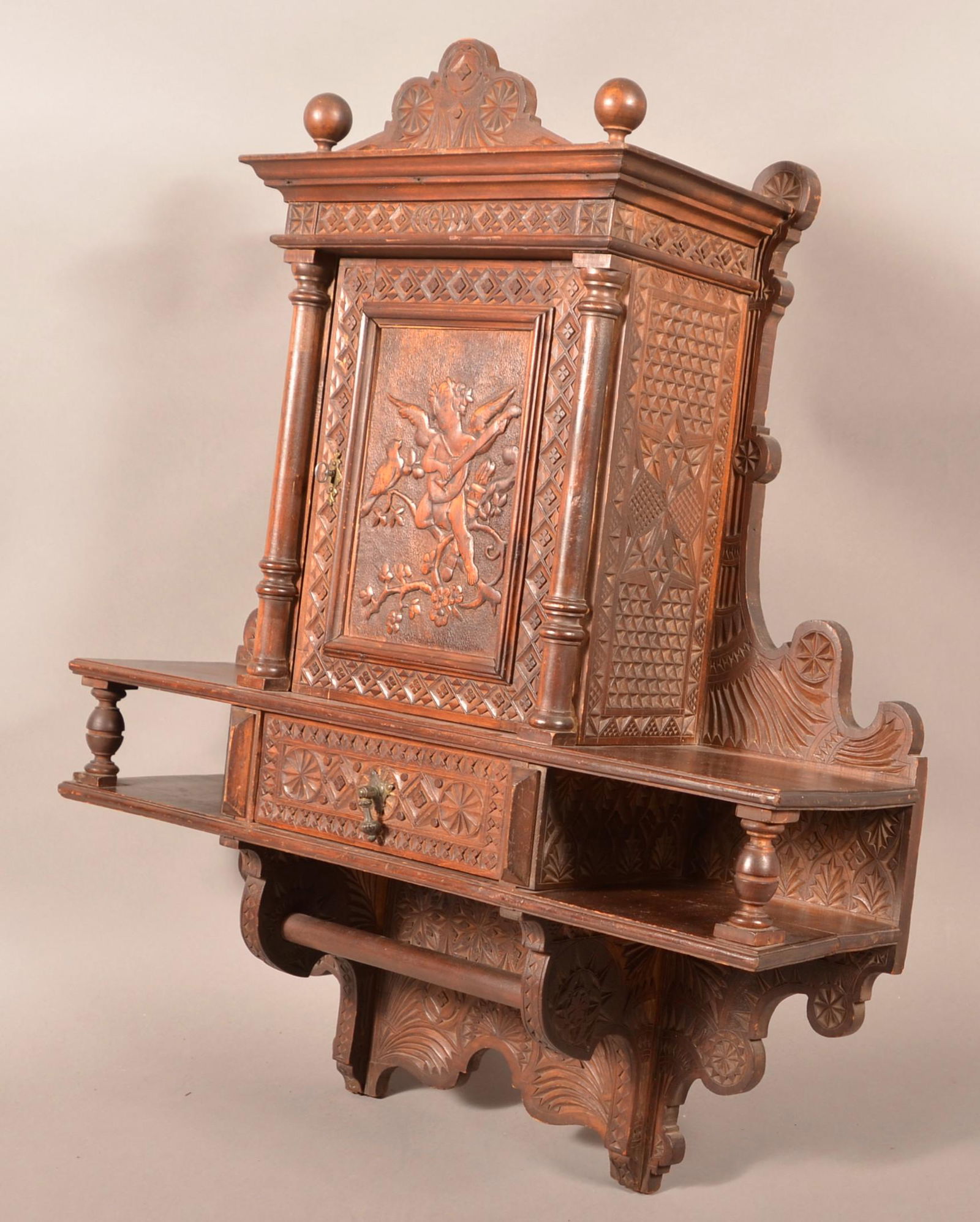 Victorian Ornately Carved and Molded Wall Shelf. (1 of 4)