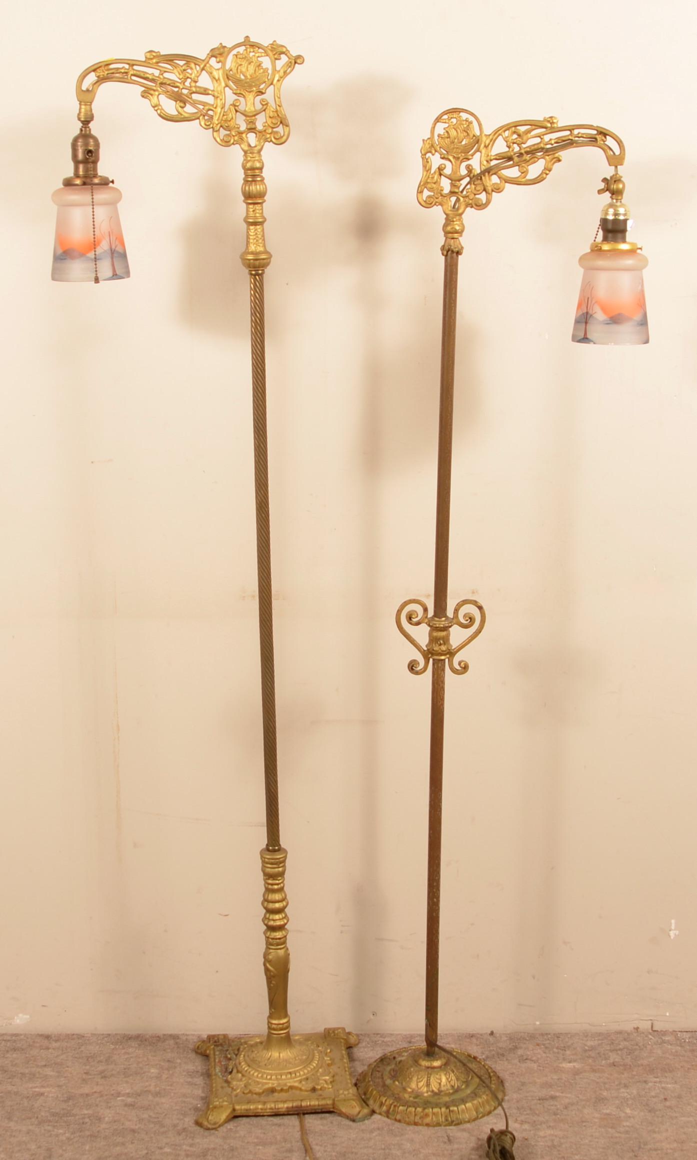 Two Vintage Cast Metal Floor Lamps. (1 of 4)