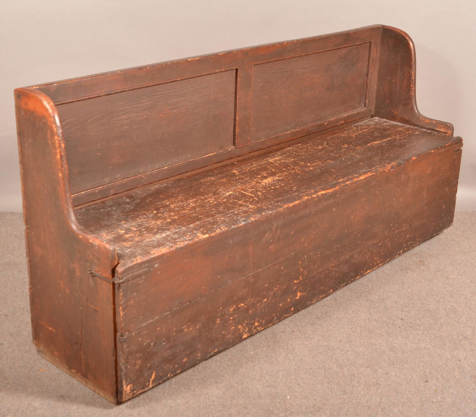 Antique Primitive Softwood Bench/Bed Combination. (1 of 6)