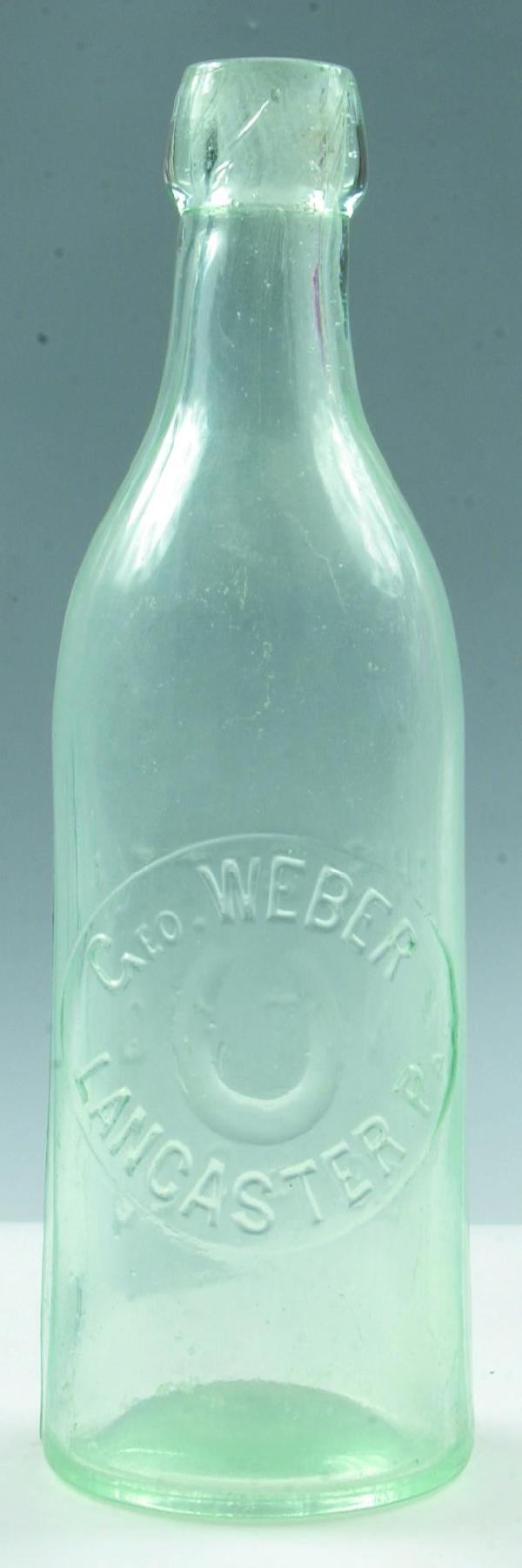 Weber, Geo. Lancaster, Pa. clear blob top bottle, : Weber, Geo. Lancaster, Pa. clear blob top bottle, smooth bottom, 8.75", Condition: good.