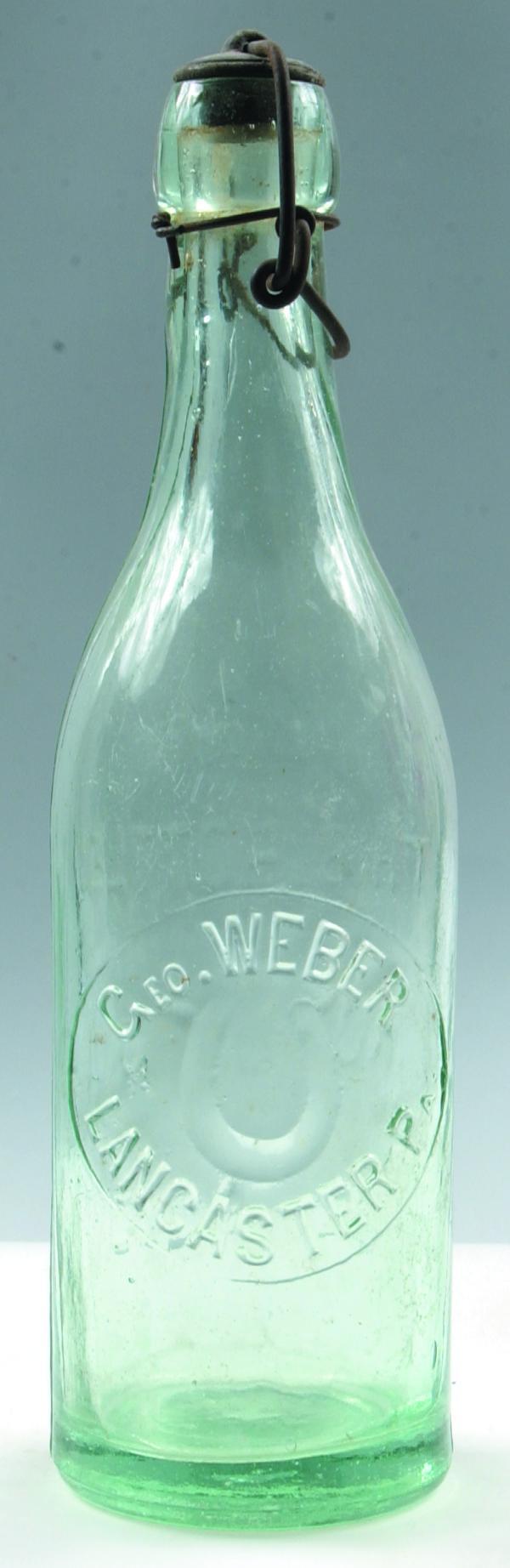 Weber, Geo. Lancaster, Pa. clear blob top bottle, : Weber, Geo. Lancaster, Pa. clear blob top bottle, smooth bottom, 9.50", Condition: good.