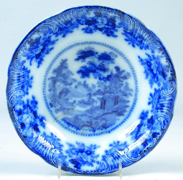 Flow Blue Ironstone China "Fairy Villas" 10 ¼" Ope: Flow Blue Ironstone China "Fairy Villas" 10 ¼" Open Vegetable Bowl marked Adams. Condition: Minor surface scratches.