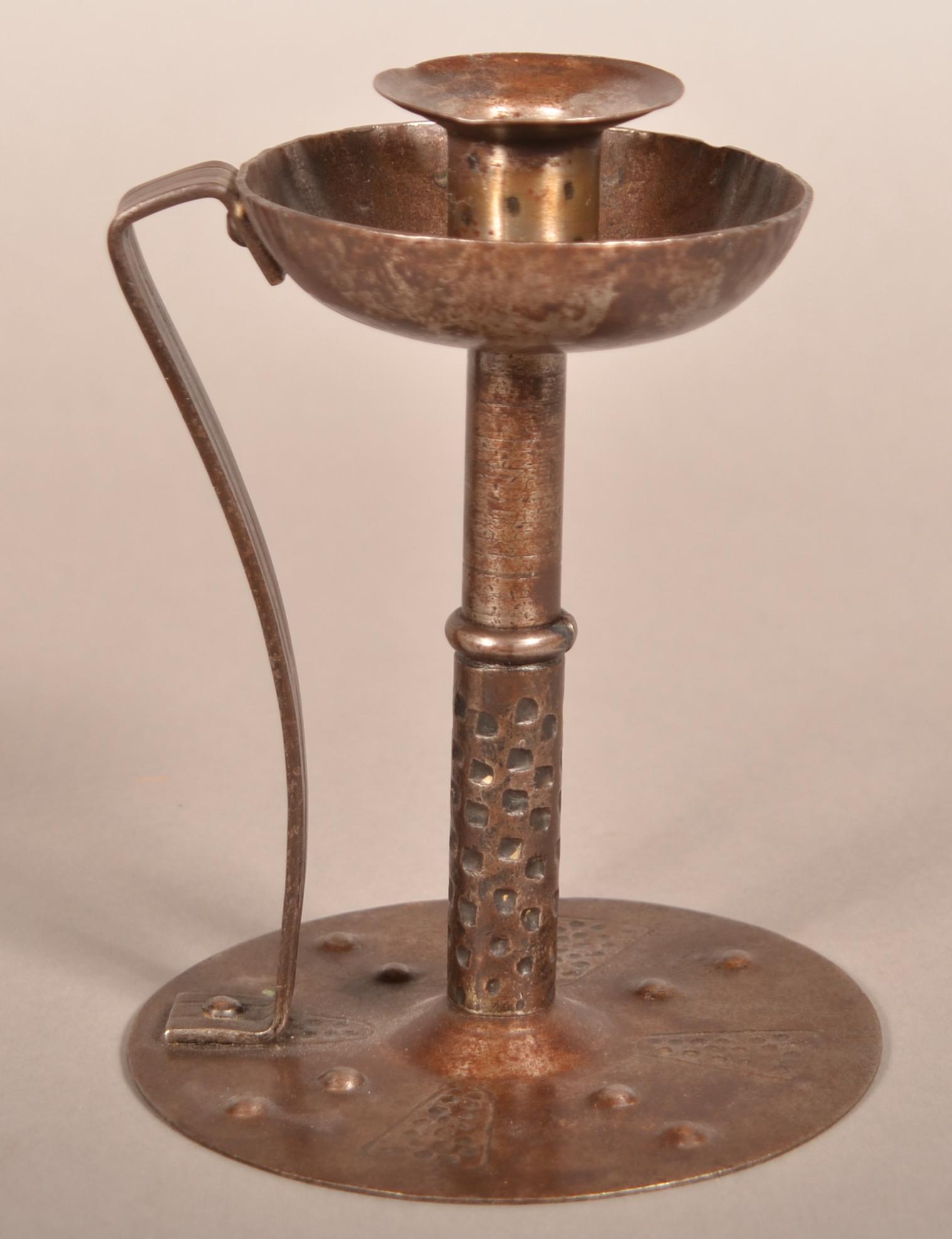 Arts & Crafts Sheet Iron Candlestick, Circa 1900. (1 of 6)