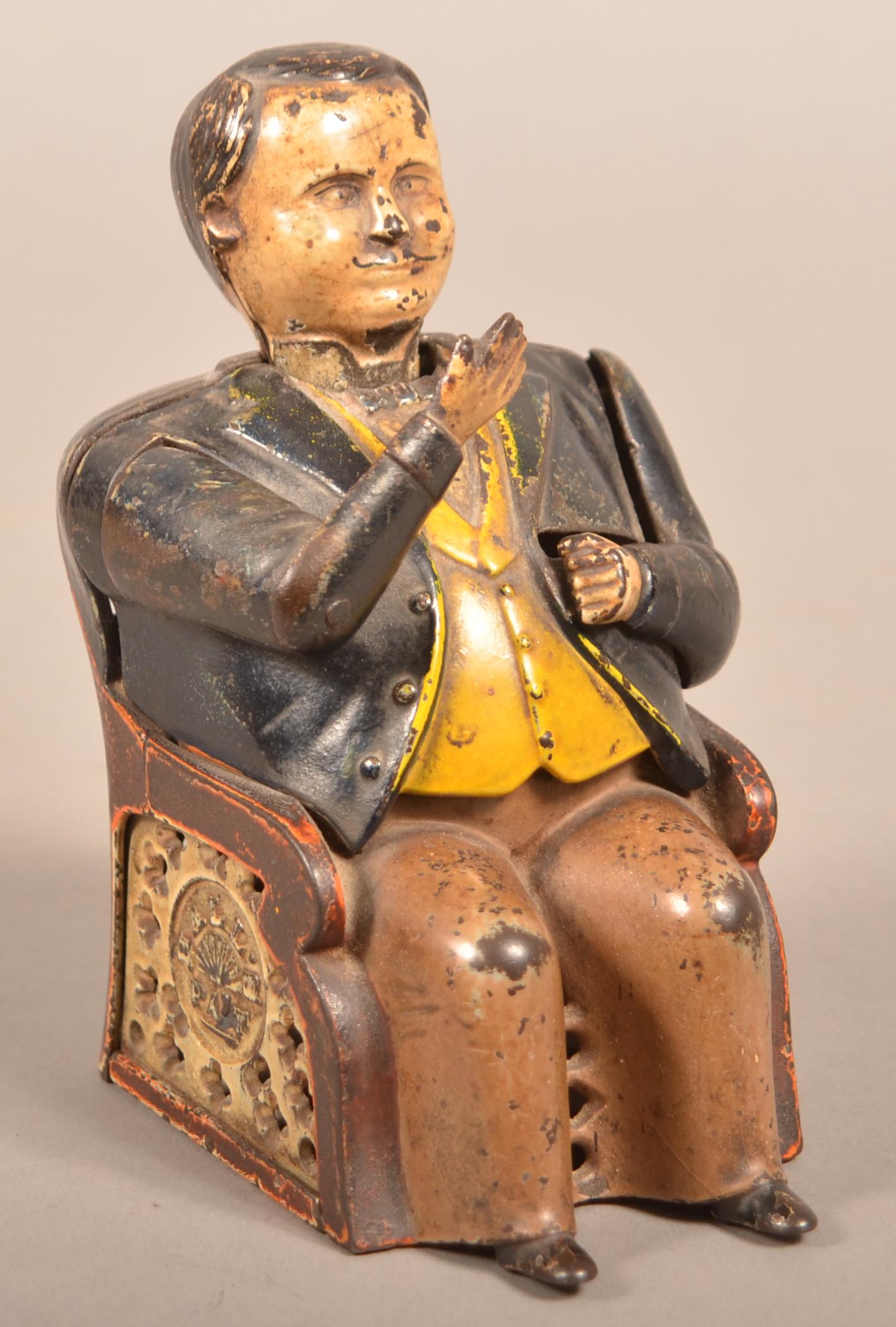 Cast Iron Tammany Bank by J & E Stevens Co. (1 of 6)