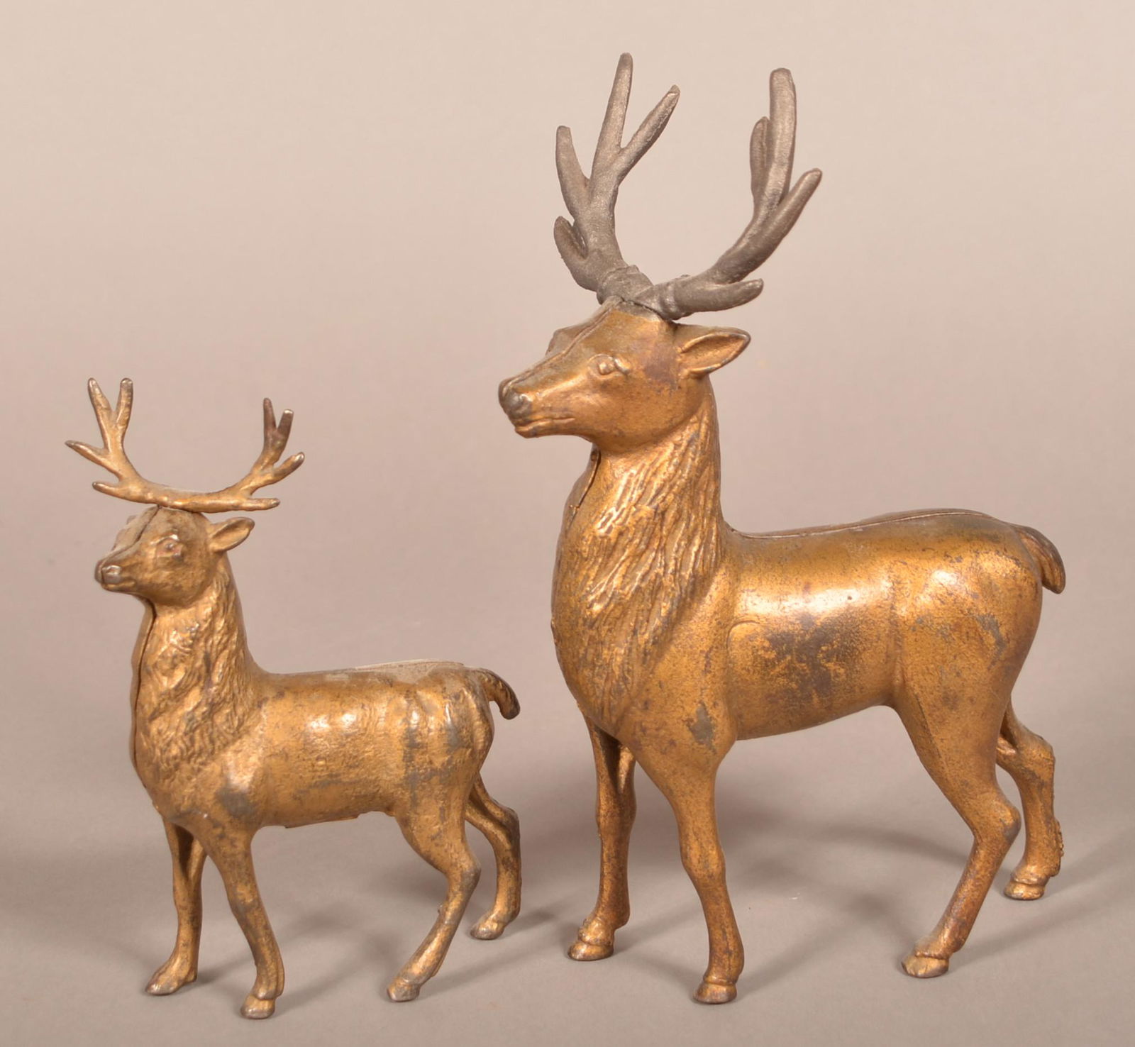 Two A.C. Williams Reindeer (Elk) Cast Iron Still Banks. (1 of 3)