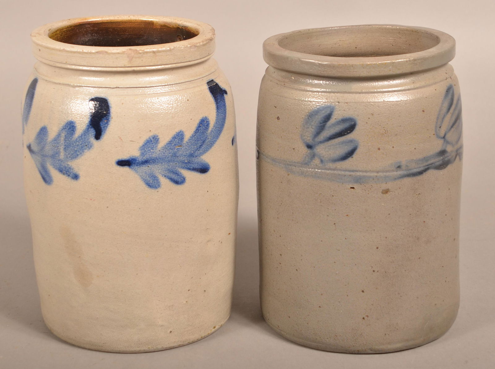 Two Unsigned Stoneware Storage Crocks. (1 of 4)