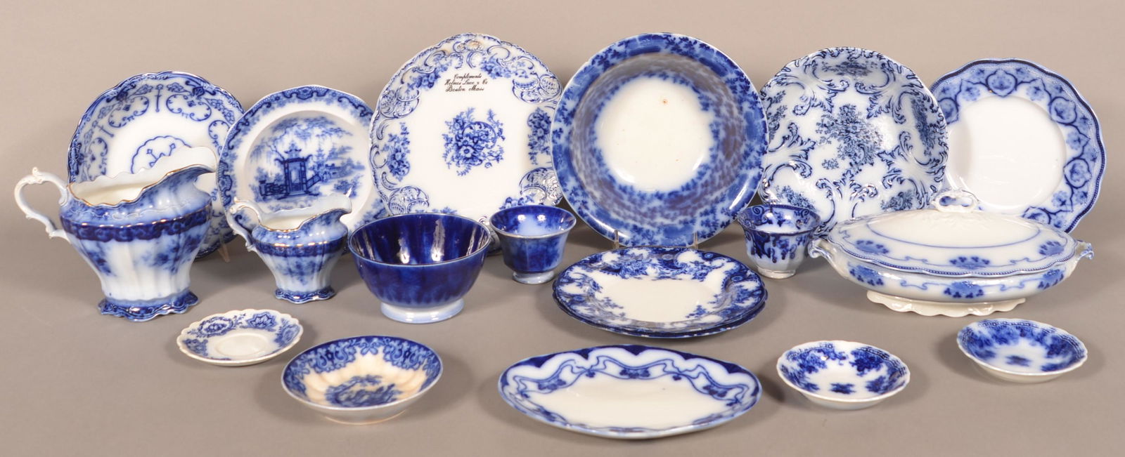 Lot of Various Antique Flow Blue China. (1 of 3)