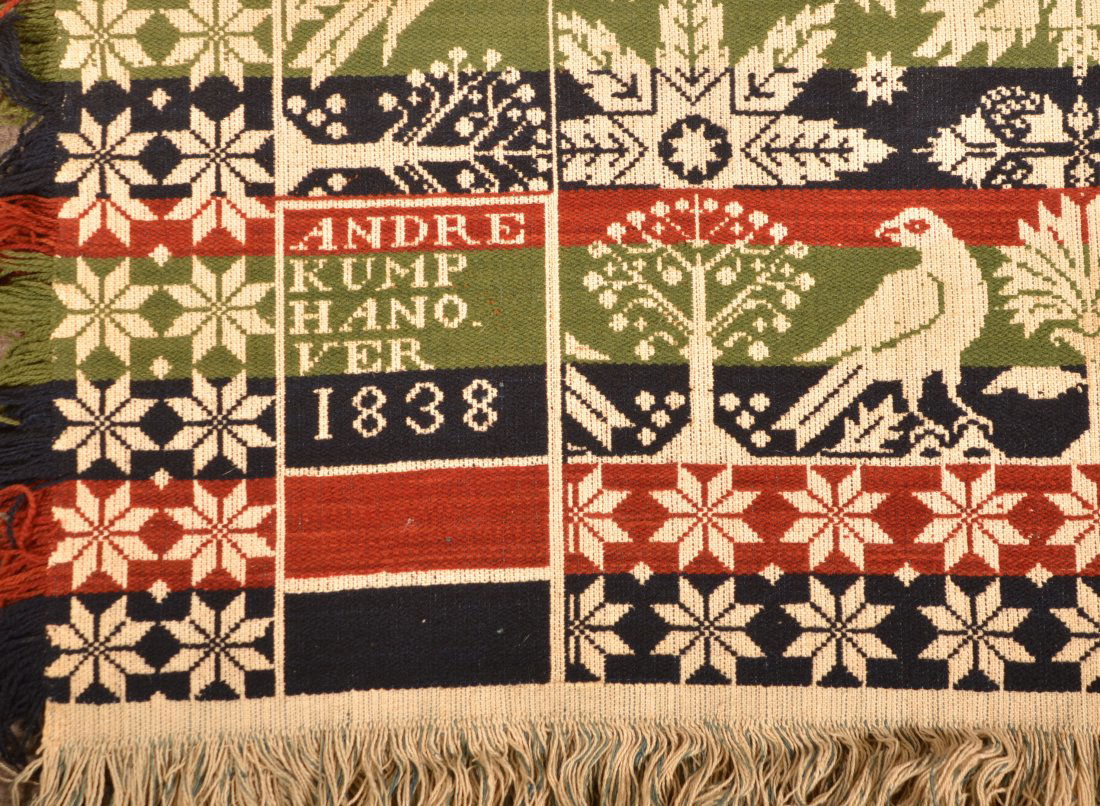 York County, PA 2-Part 4-Color Jacquard Coverlet. (1 of 6)