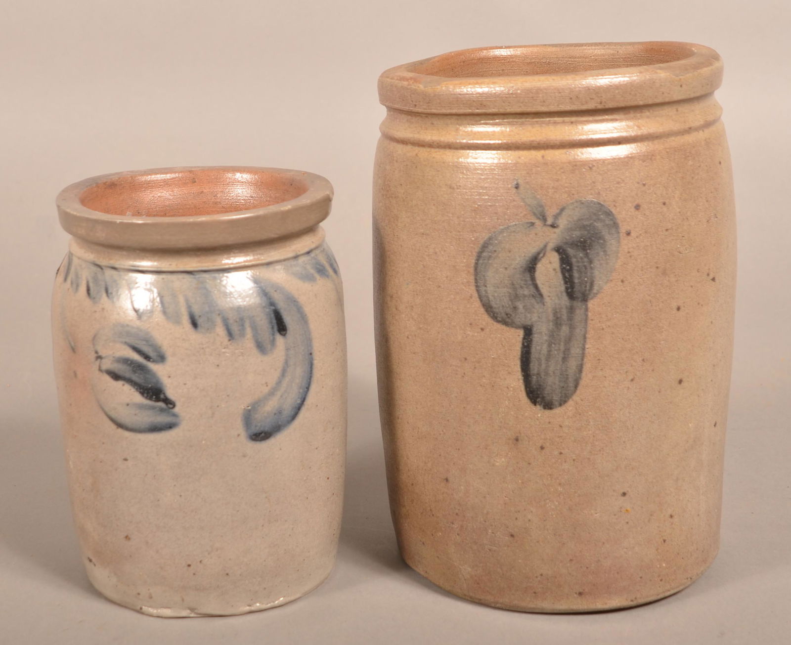 Two Stoneware Storage Crocks Attributed to Remmey. (1 of 5)