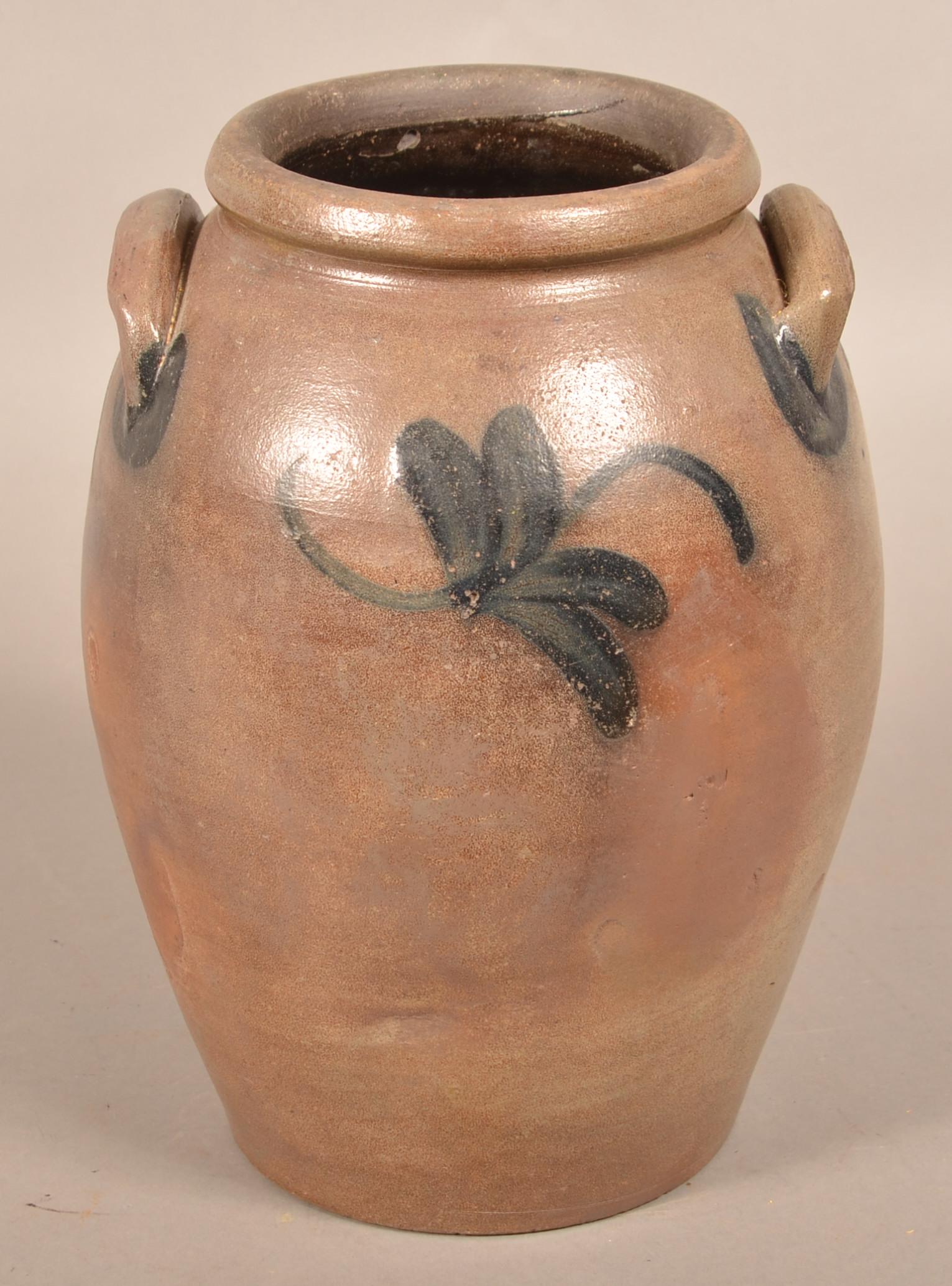 Unsigned 19th Century 3-Gallon Stoneware Crock. (1 of 5)