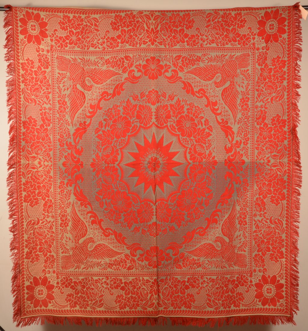 Pennsylvania 1-Part 2-Color Jacquard Coverlet. (1 of 6)