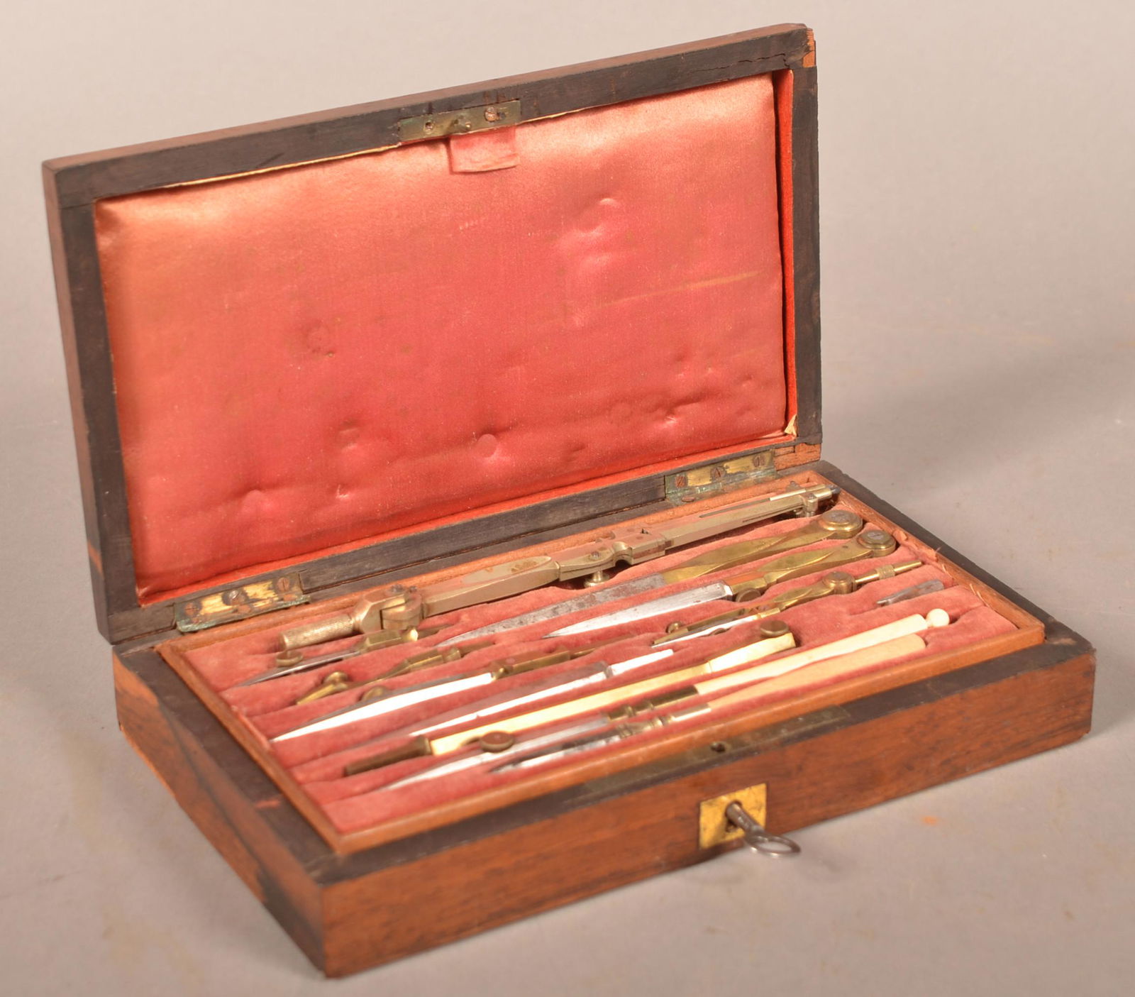 19th Century Rosewood-Cased Drafting Set. (1 of 5)